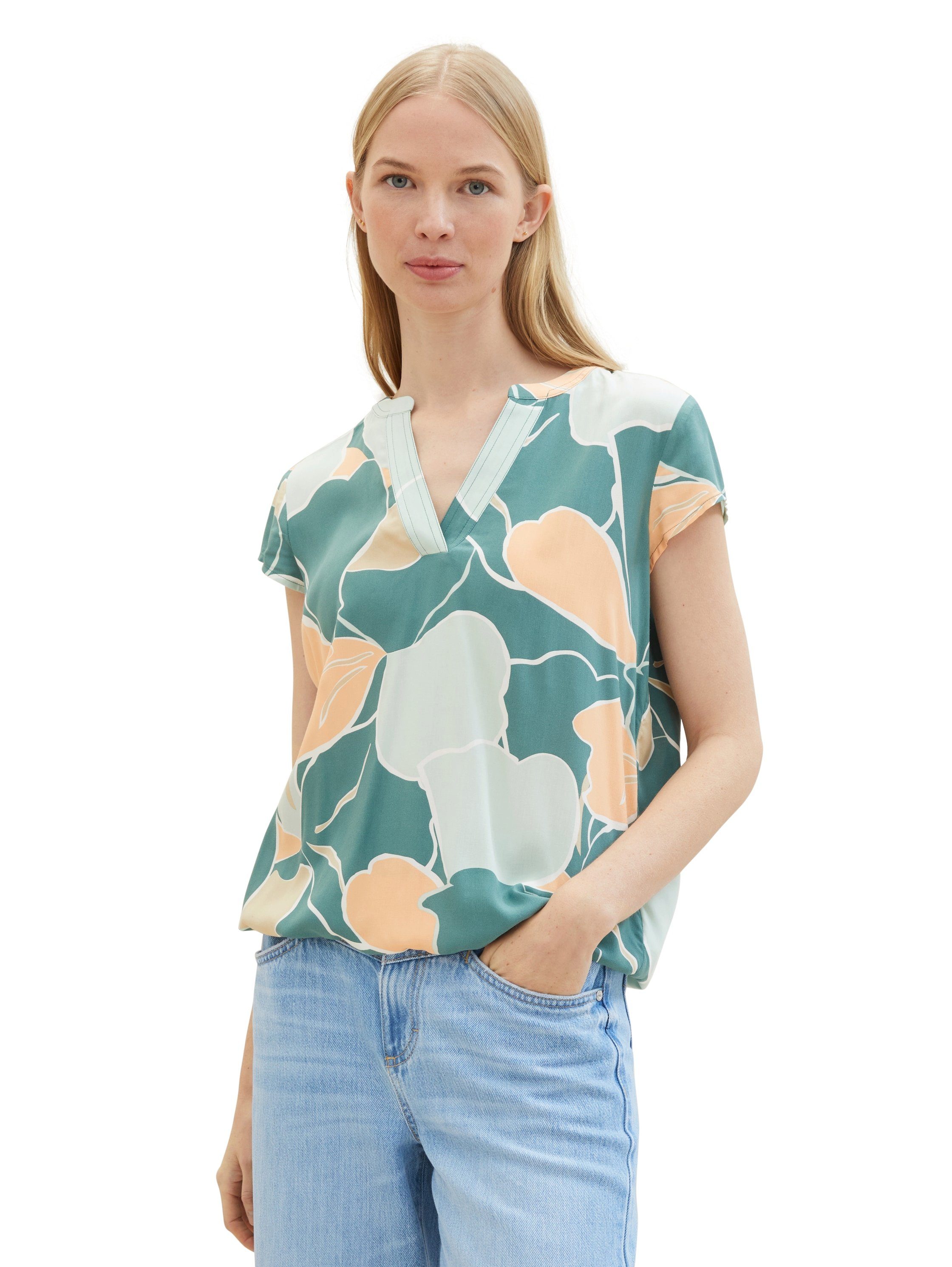 Tom Tailor Gedessineerde blouse met plooistelling achter