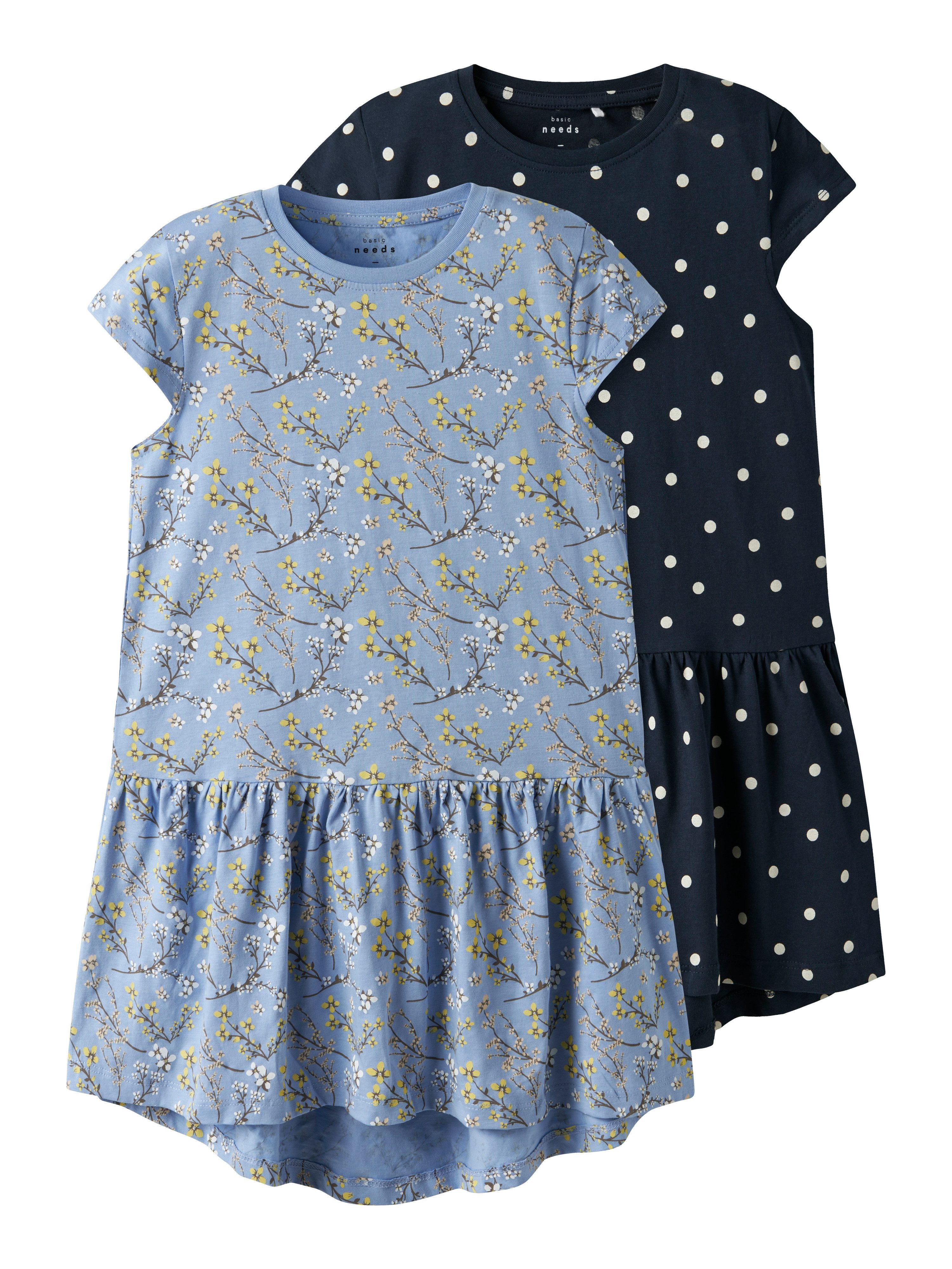Name It Mini-jurk NKFVIGGA 2P CAPSL DRESS (set, 2-delig) meisjes zomerjurken maat 152 blauw