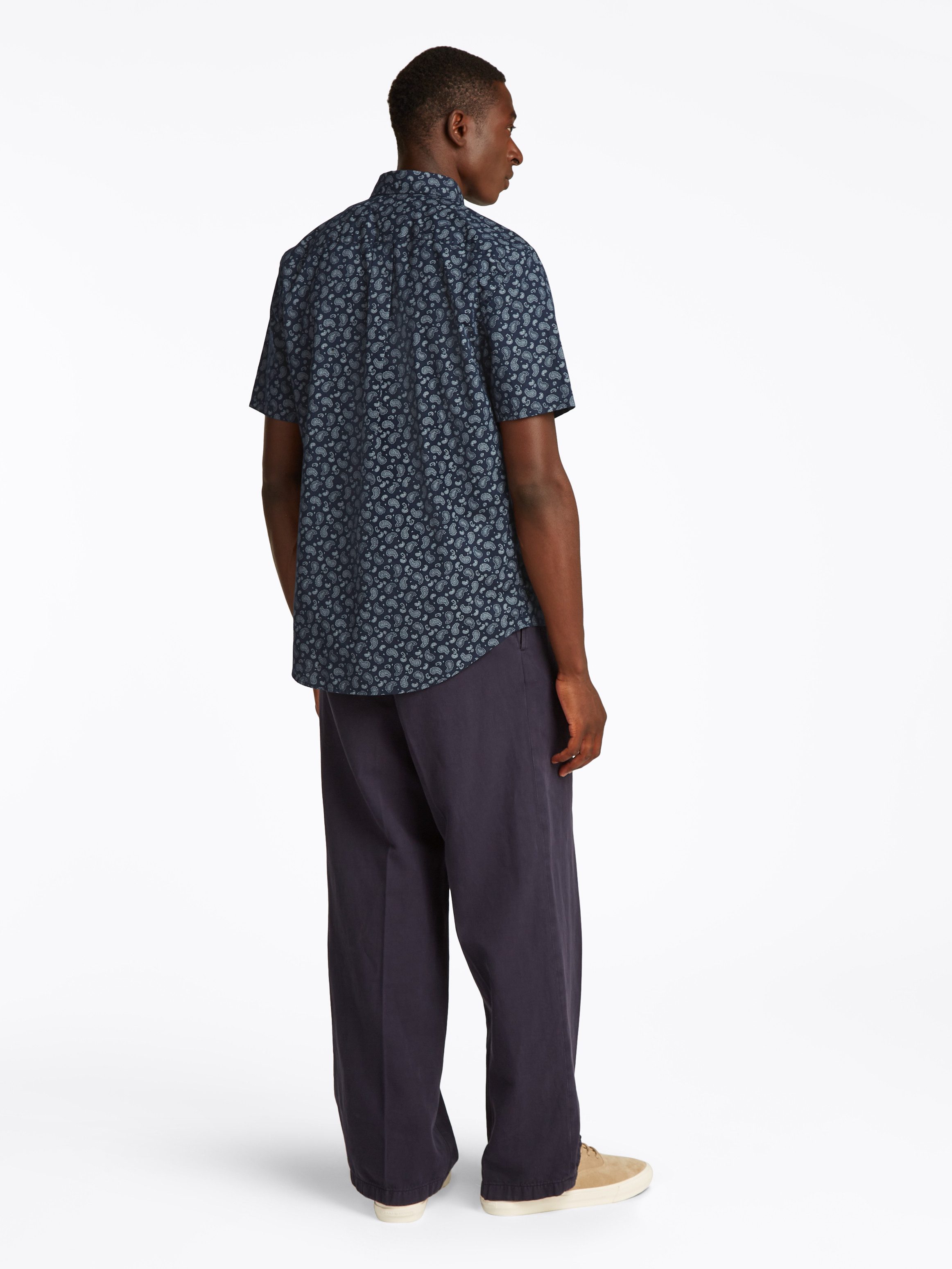 Tommy Hilfiger Overhemd met korte mouwen COTTON LINEN PAISLEY RF SS SHIRT