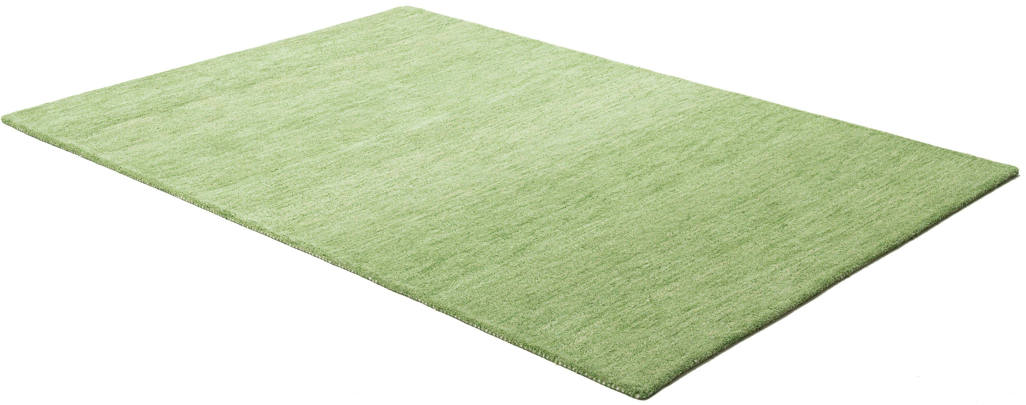 THEKO Wollen kleed Gabbeh uni, Handgeweven vloerkleed, mêlee, zuivere wol, met de hand geweven