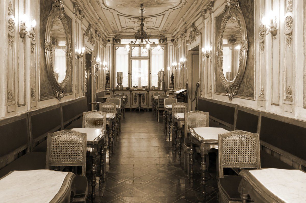 Papermoon Fotobehang Vintage Cafe Interieur