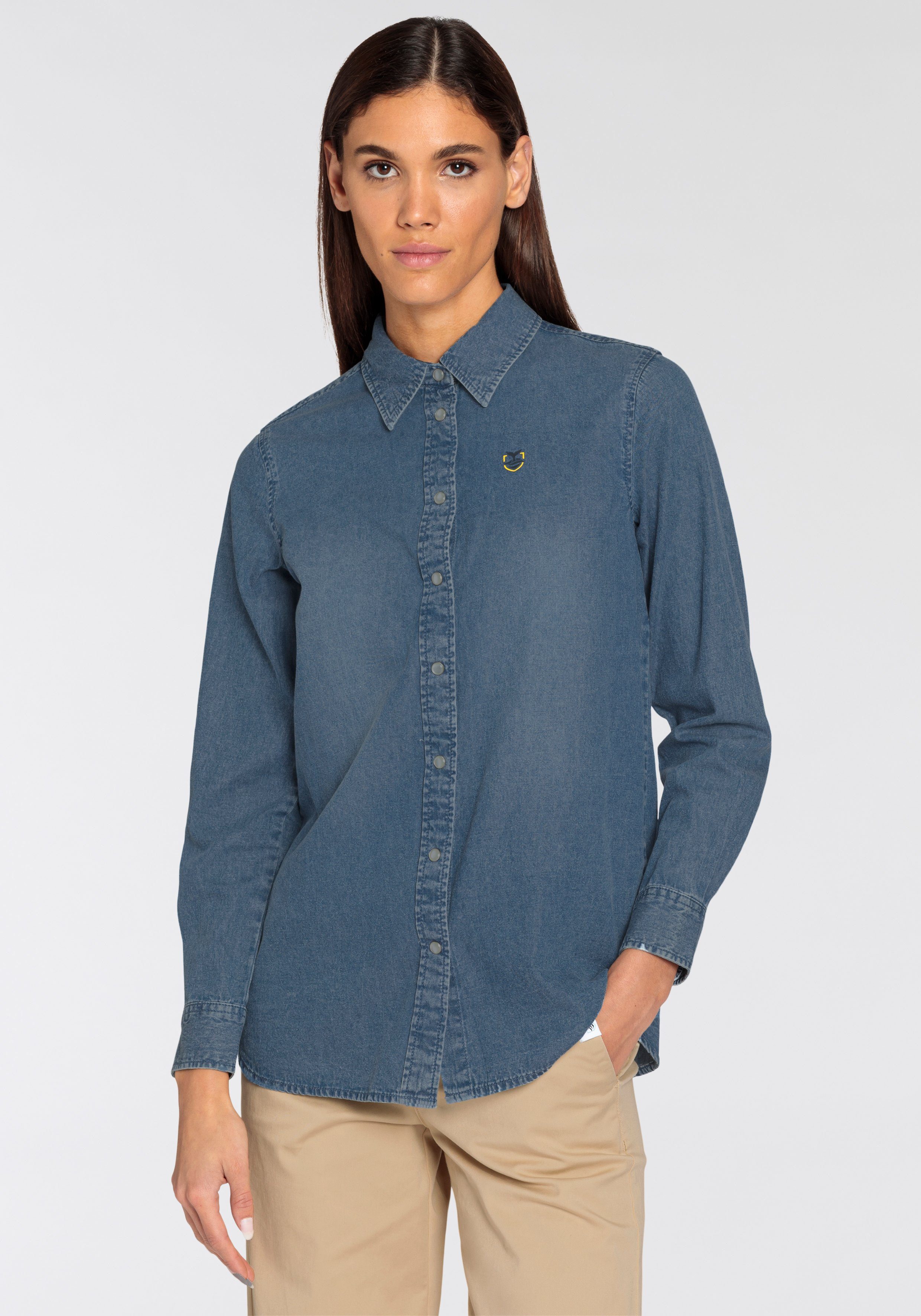 DELMAO Jeans blouse in klassieke stijl