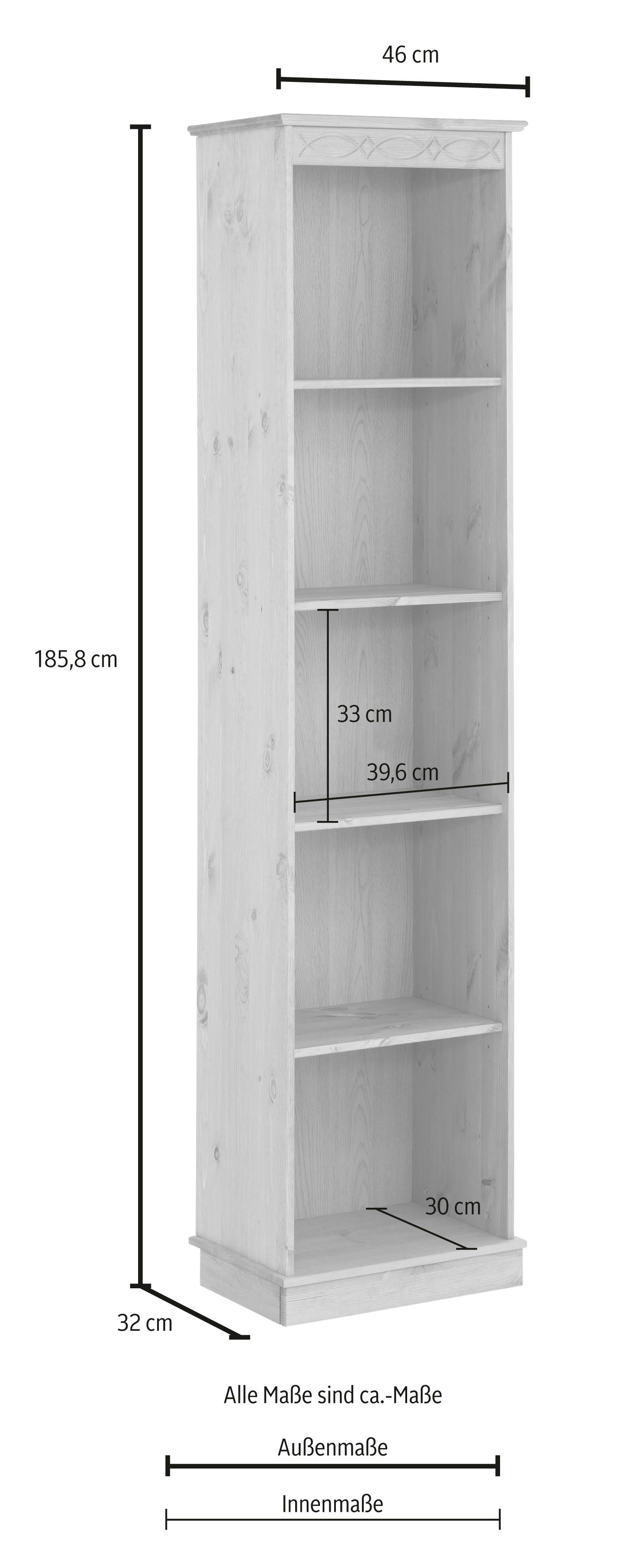 Home affaire Boekenkast Indra van massief dennenhout, in verschillende hoogtes, met fsc®
