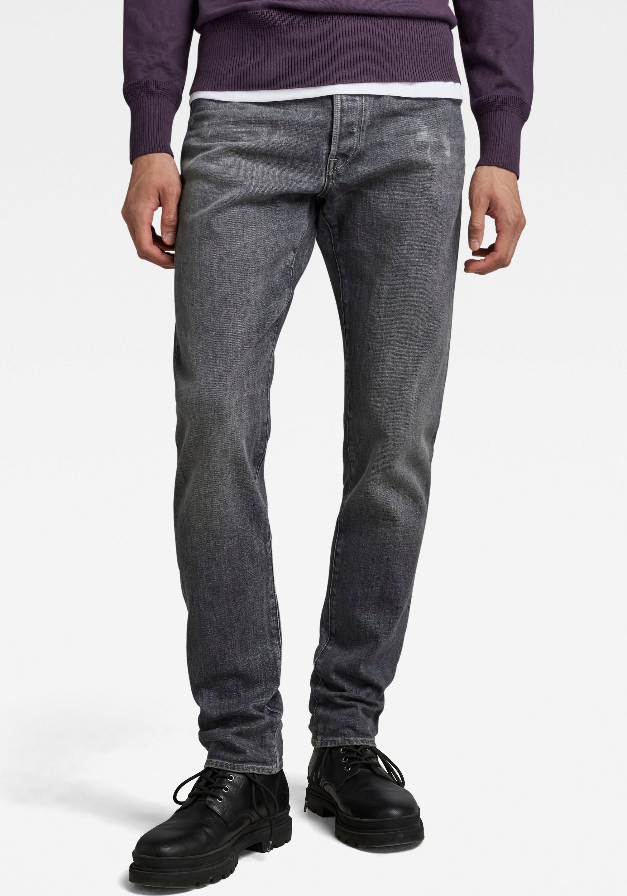 g-star raw slim fit jeans 3301 slim grijs