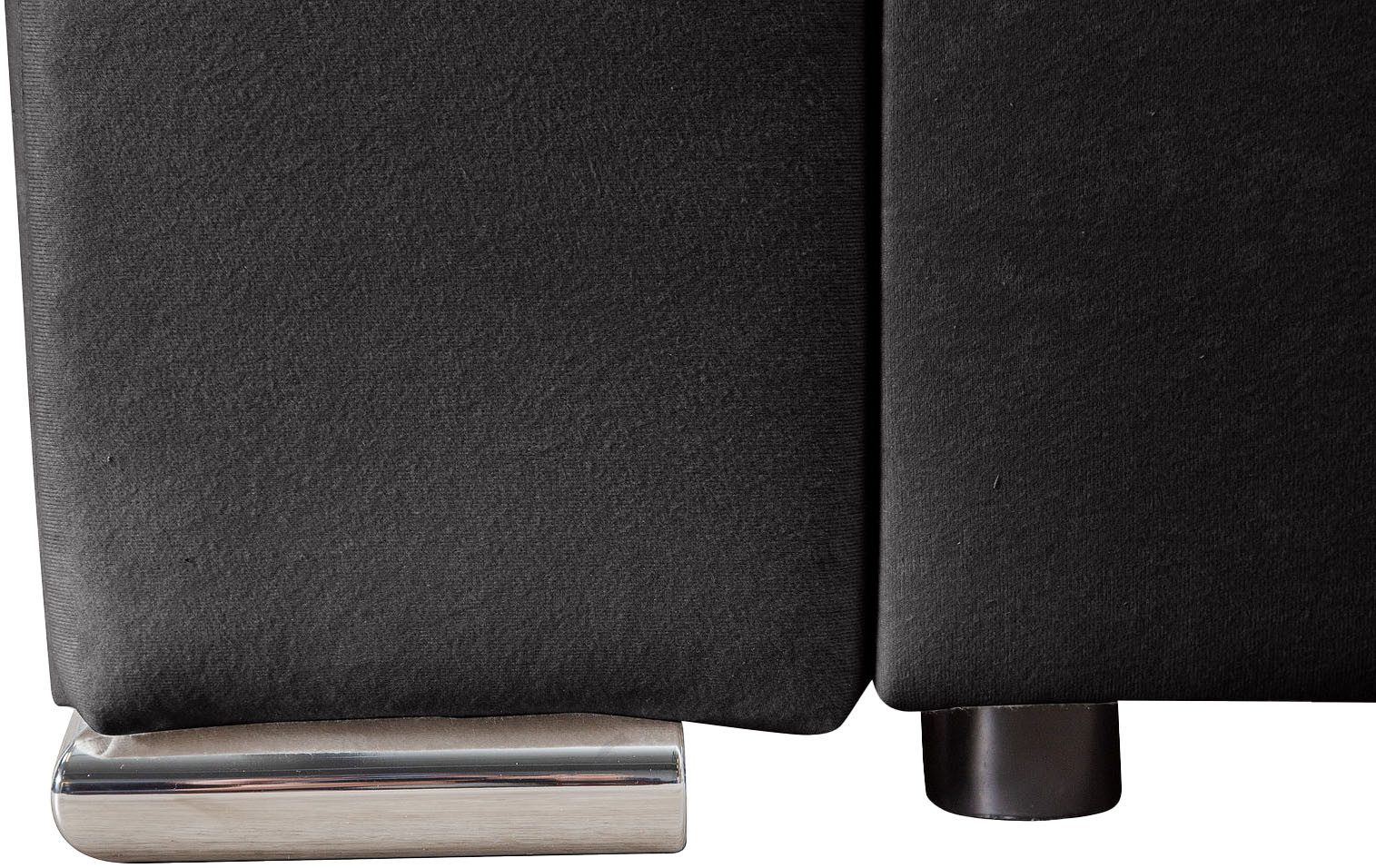 COLLECTION AB Hoekbank L-model Regalarmleuning met LED RGB verlichting, bedfunctie en bedbox