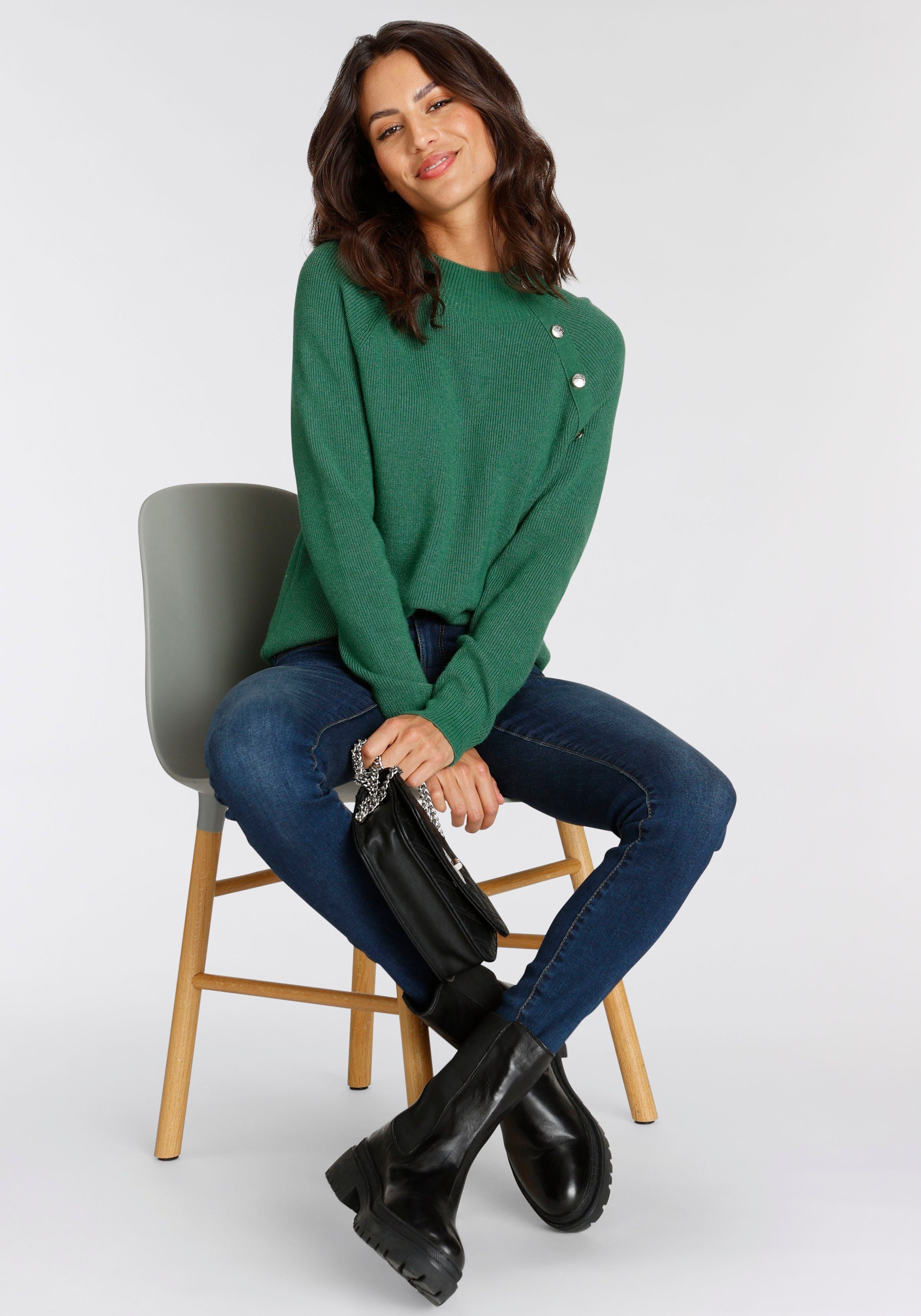 Laura Scott Gebreide trui met knoopdetail