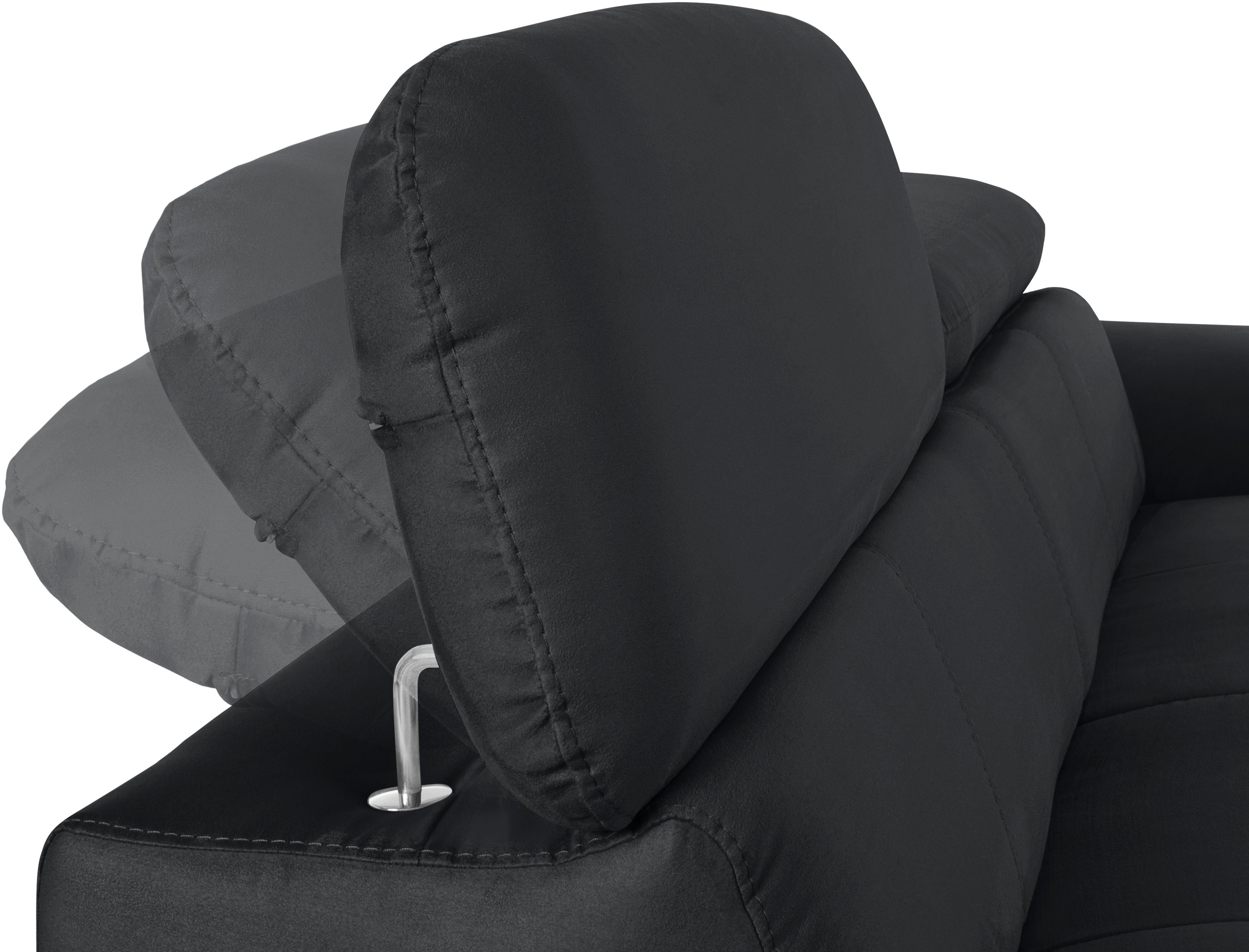 COTTA 3-zitsbank Chef Big-sofa met verstelbare rugleuning, elegante metalen poten