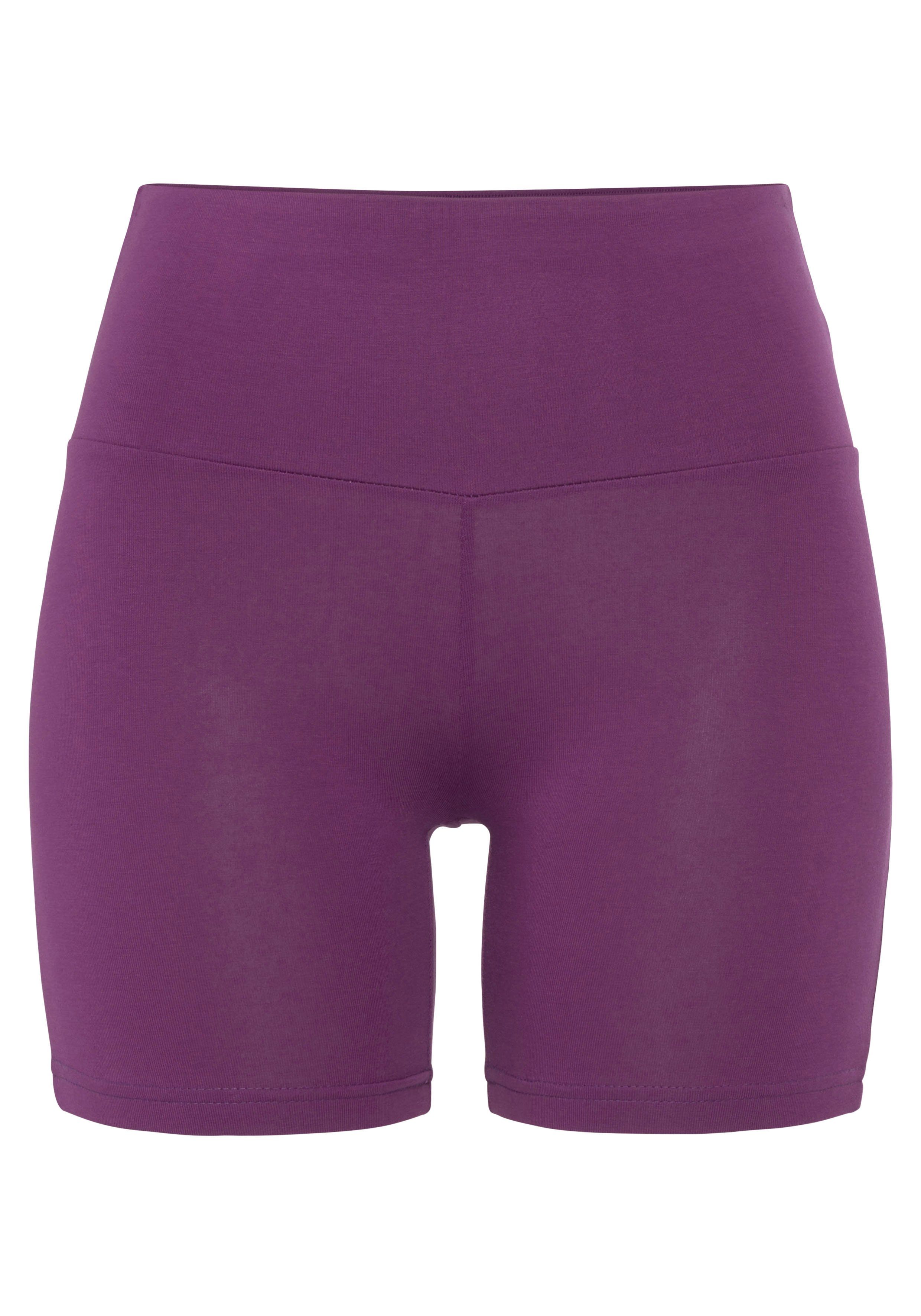 Lascana Short met brede boord en logoprint, loungewear