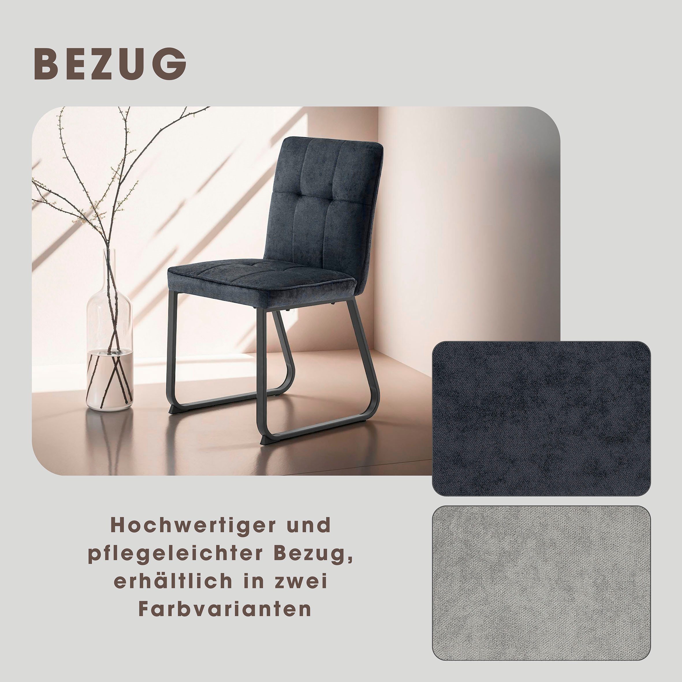 byLIVING Eetkamerstoel Talea Nosag-vering in de zitting, cord stof (set, 2 stuks)