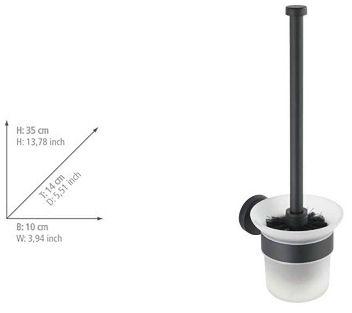 WENKO Toiletset Model Bosio incl. lijm, voor wandbevestiging zonder boren, bevestiging van roestvrij staal (2-delig)