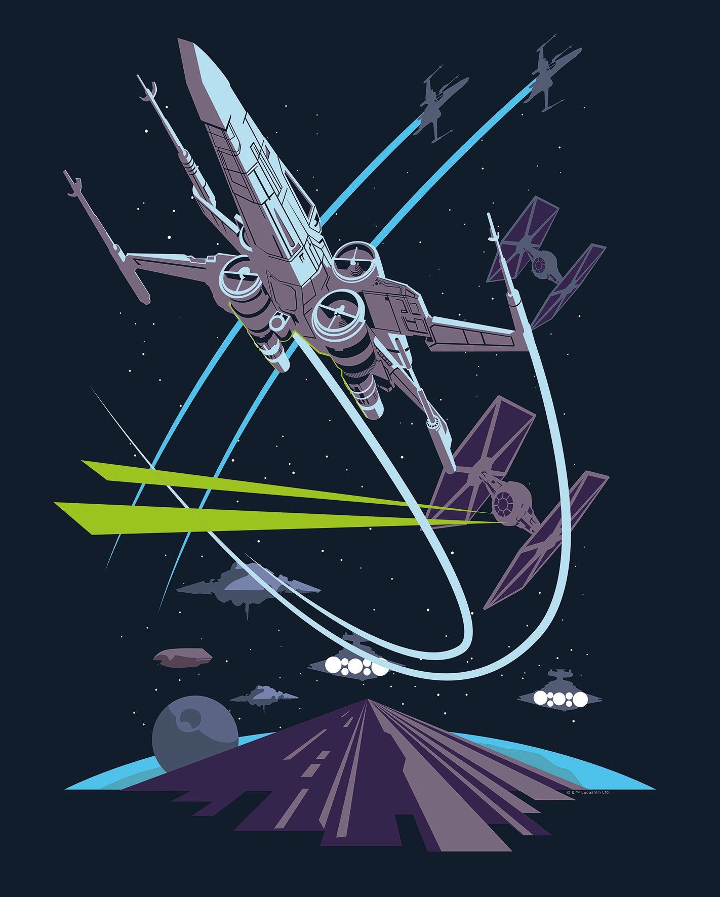 Komar wanddecoratie Star Wars Classic Vector X-Wing, zonder lijst