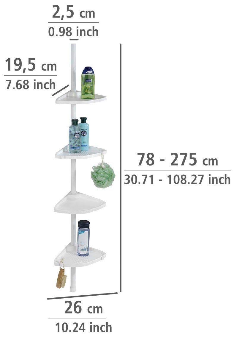 WENKO Doucherekje Telescopische douchehoek Compact