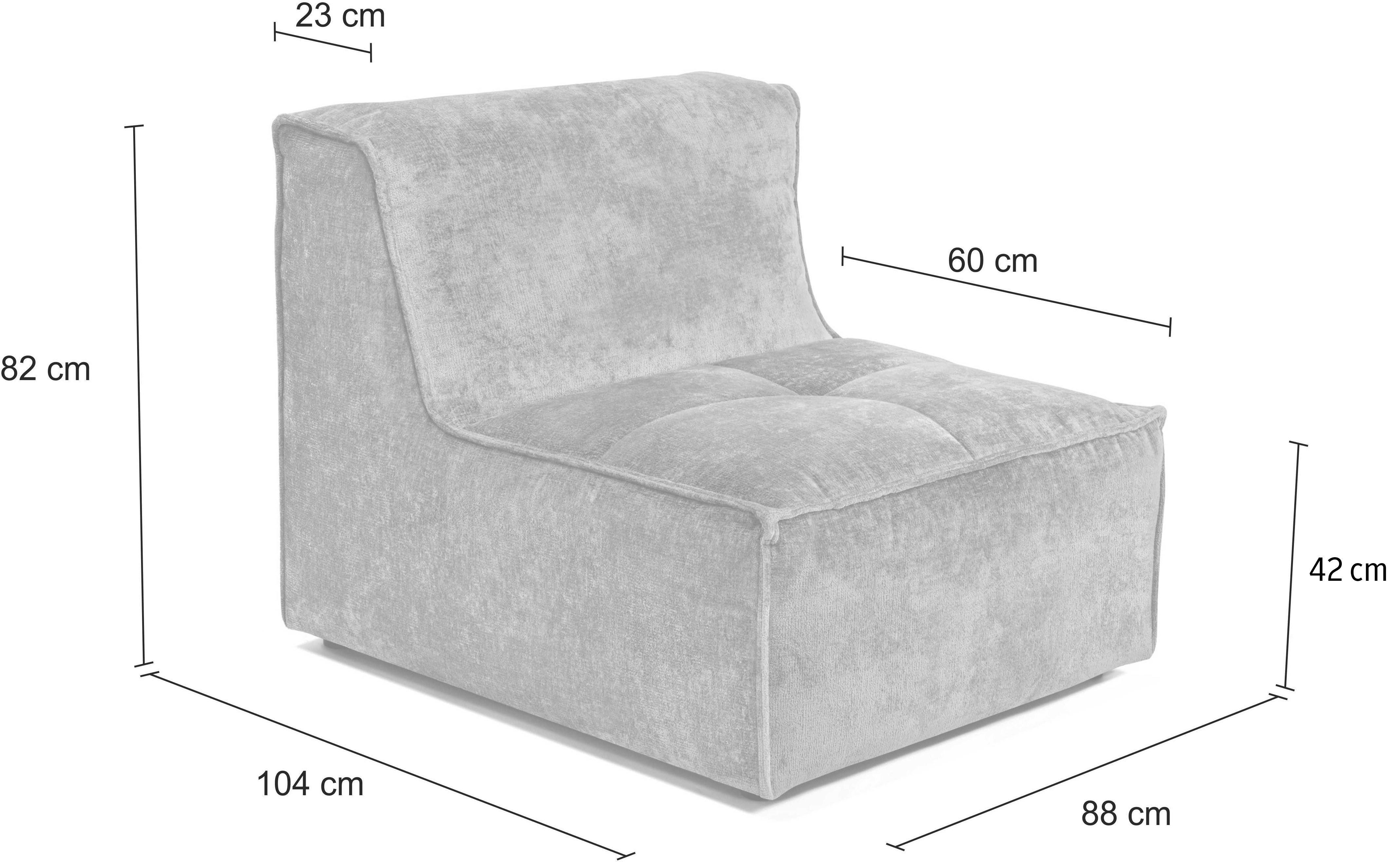 RAUM.ID Bank-middenelement Monolid als module of apart te gebruiken, voor individuele samenstelling (1 stuk)