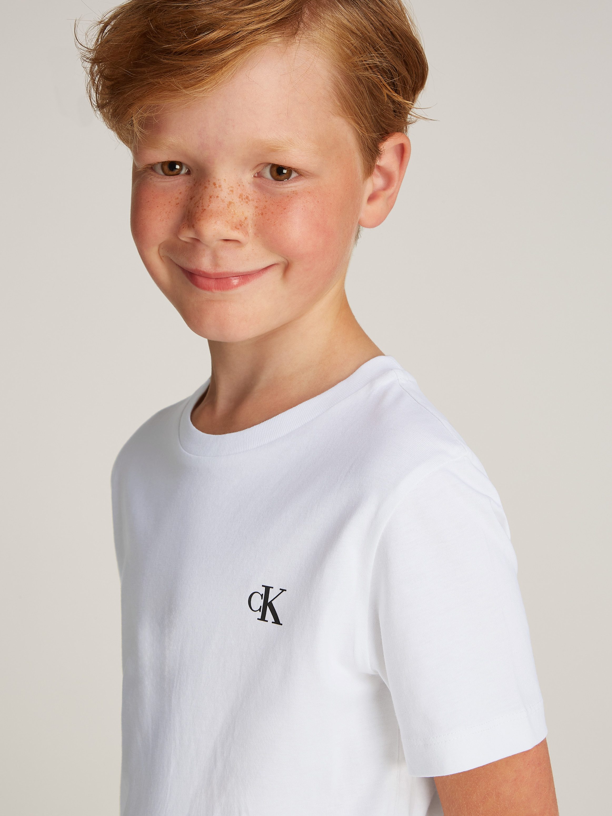 Calvin Klein T-shirt 2-PACK MONOGRAM TOP voor kinderen tot 16 jaar met logo-opdruk (2-delig)