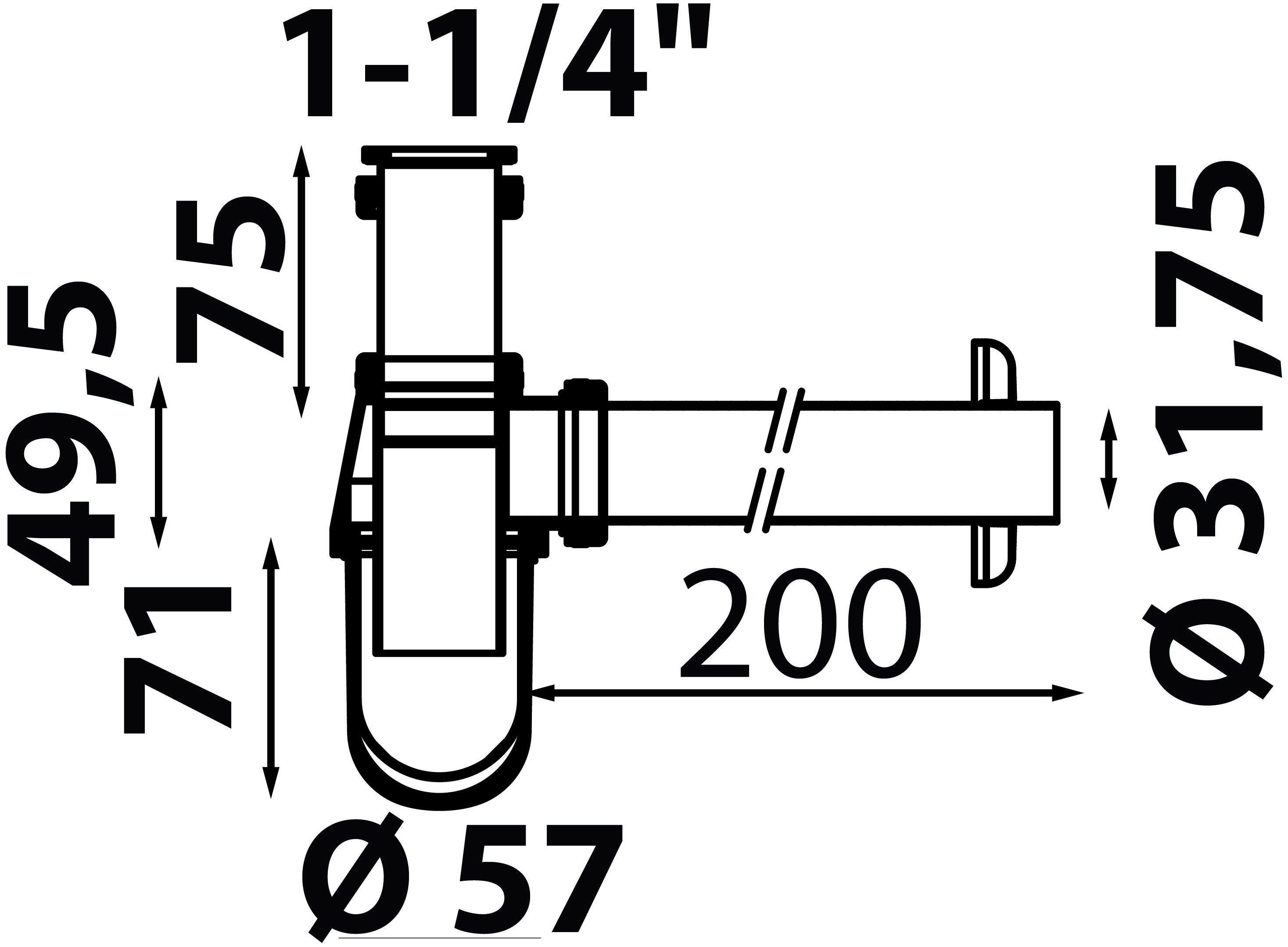 Kirchhoff Sifon 1 1/4', overloopset, geurafsluiter met schoonmaakopening