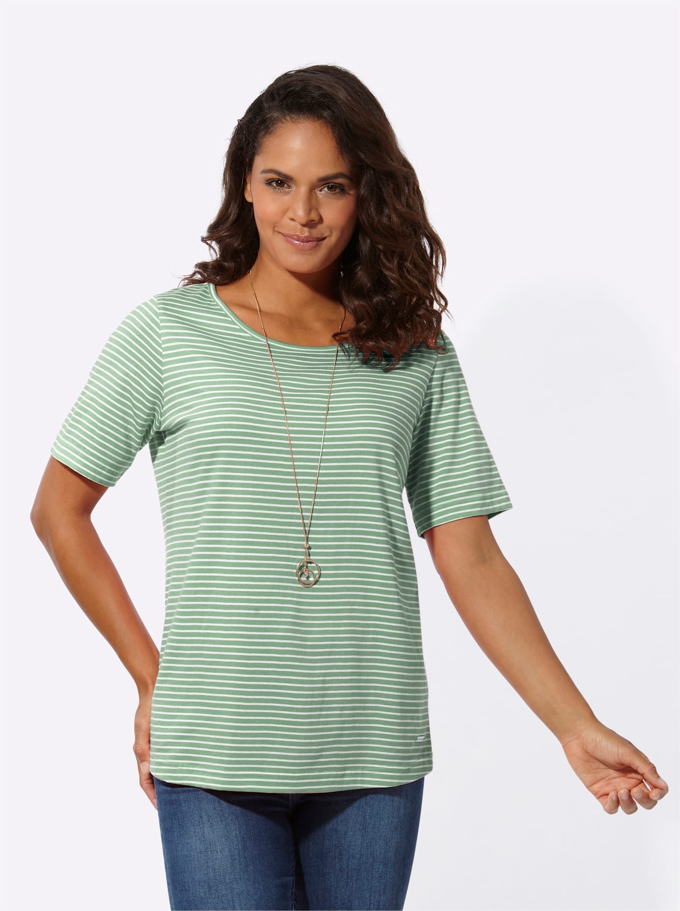 Casual Looks Shirt met korte mouwen Gestreept shirt (1-delig)