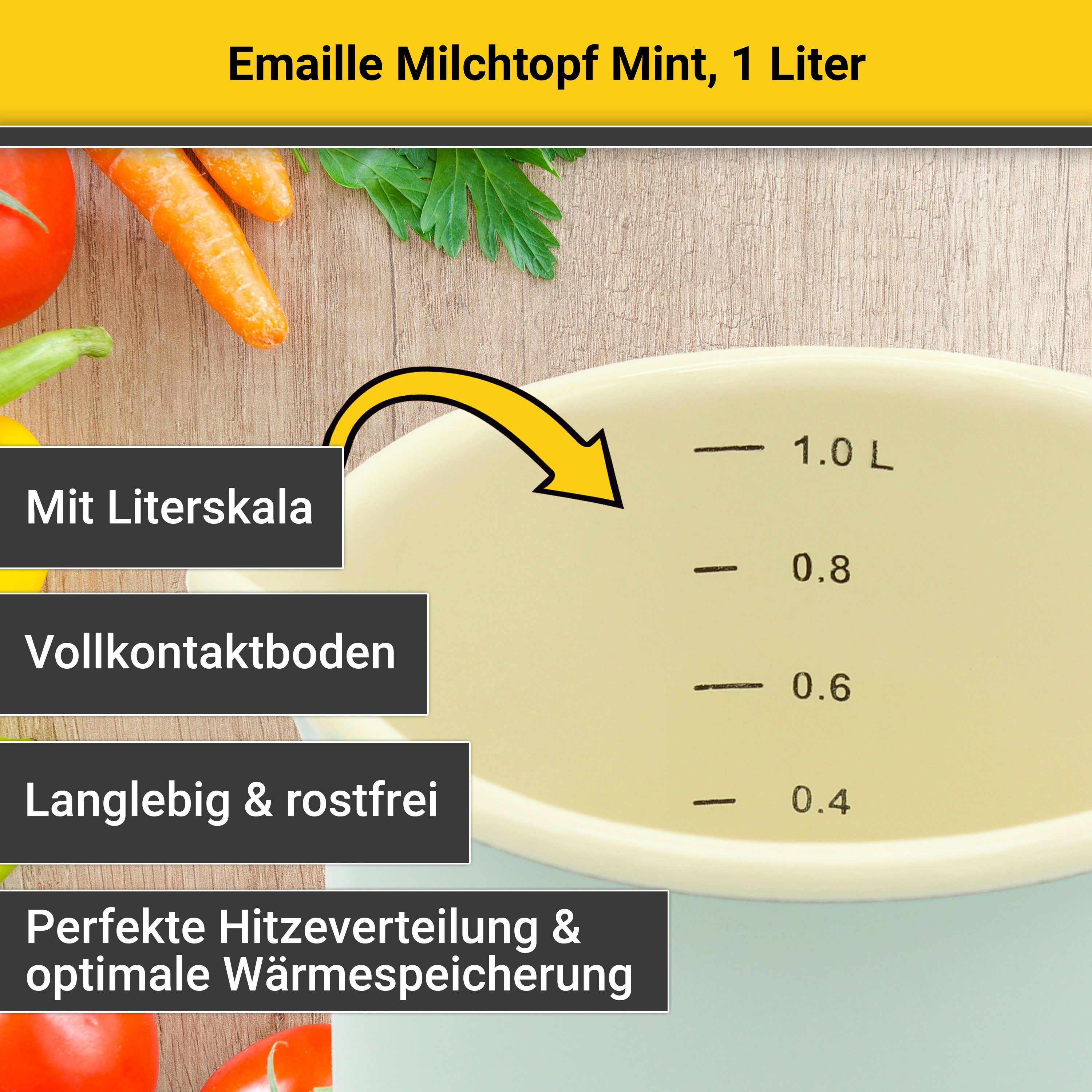 Krüger Melkpannetje Literschaal, 1 liter, geschikt voor inductiekookplaten (1-delig)