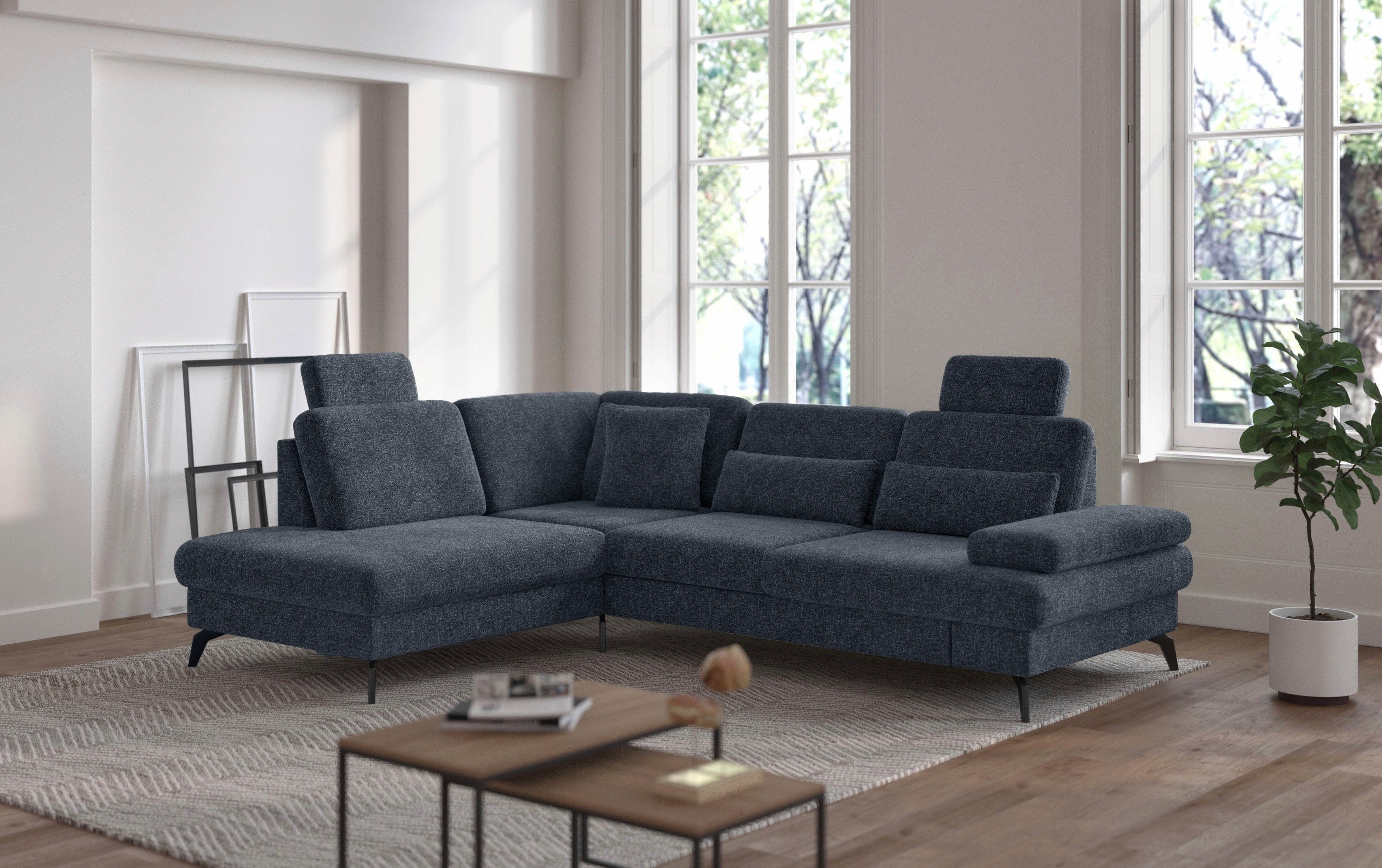 sit&more Hoekbank Morris L-vorm, incl. zitdiepteverstelling keuze uit armleuningverstelling, bedfunctie & bedlade