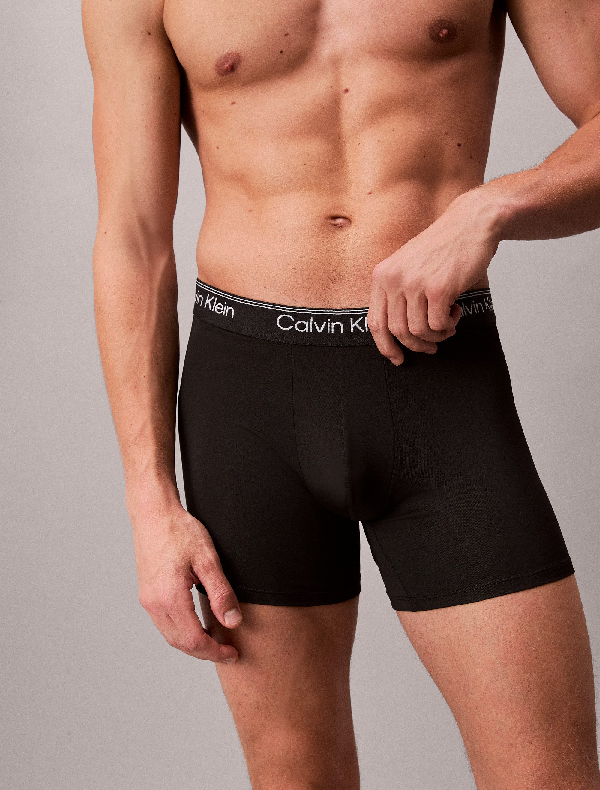 Calvin Klein Boxershort BOXER BRIEF 3PK met langere pijpen & logo-elastische tailleband (Set van 3)