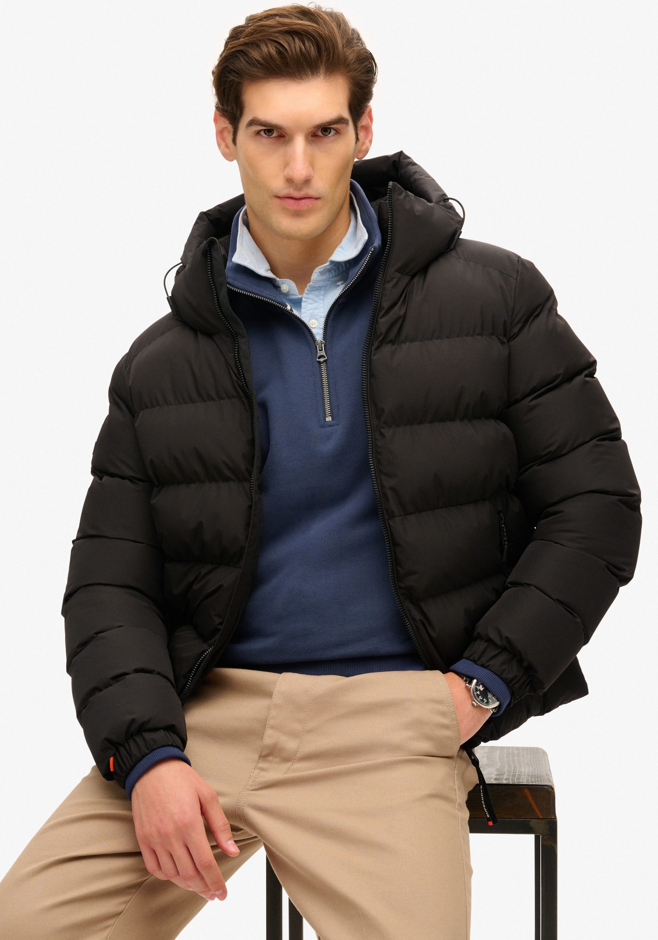 Superdry Gewatteerde jas HOODED SPORTS PUFFER JACKET