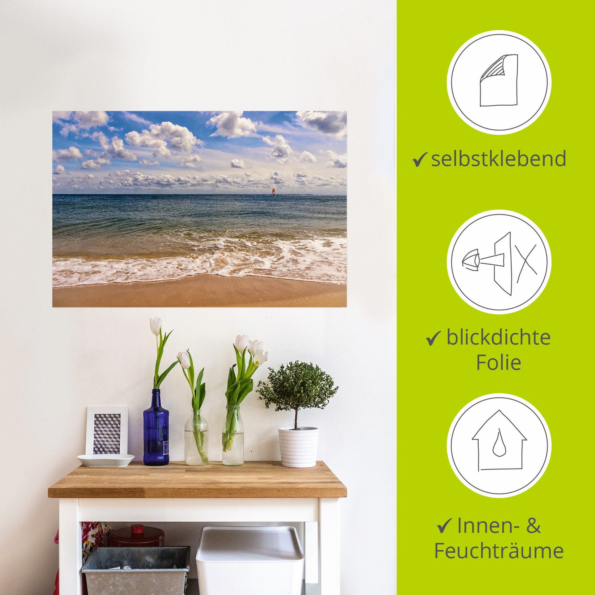 Artland Artprint Strandimpressies Hörnum Sylt als poster, muursticker in verschillende maten