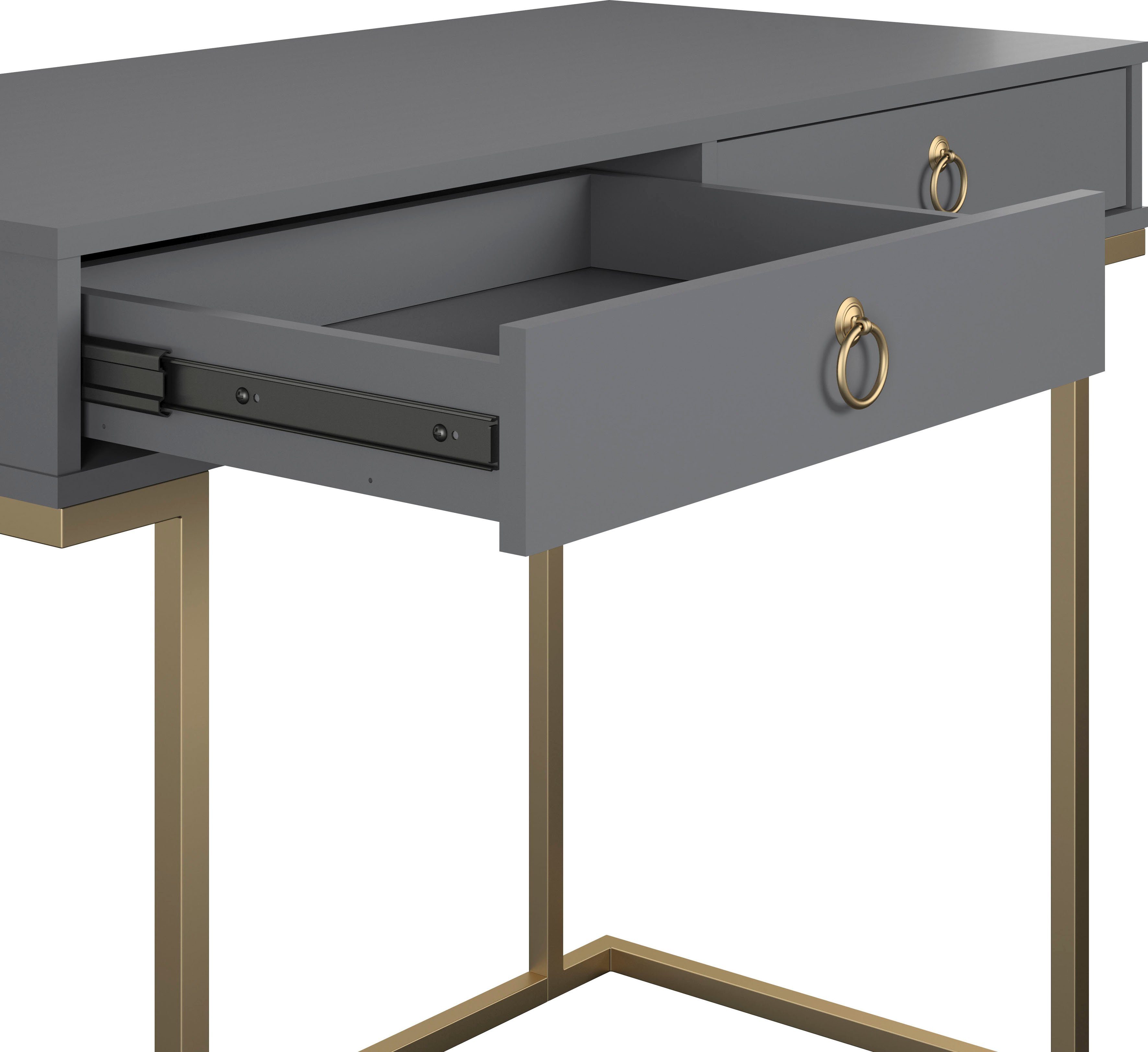 CosmoLiving by Cosmopolitan Bureau CAMILA met 2 laden, van mdf, frame en grepen van metaal, hoogte 79 cm