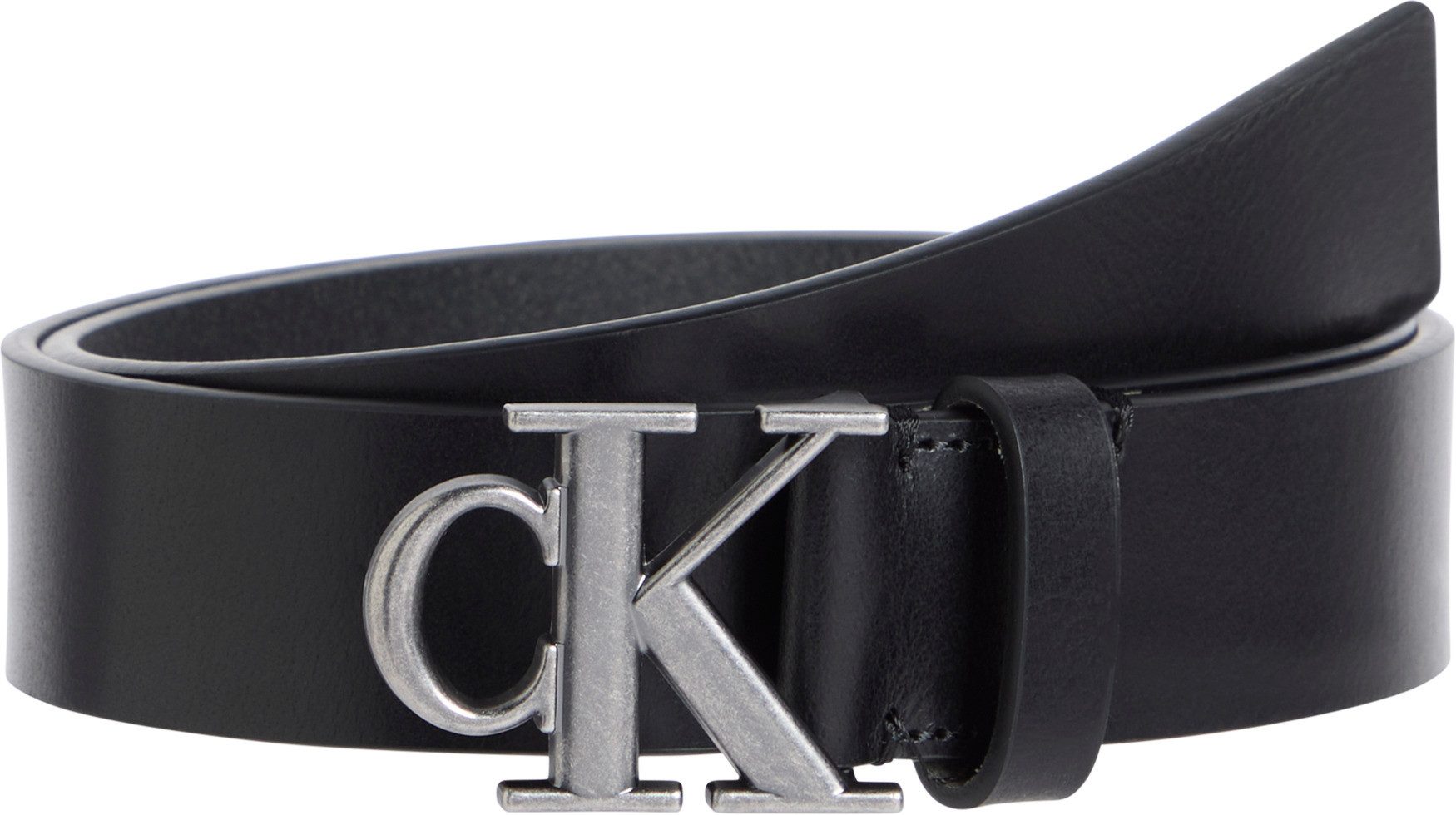 Calvin Klein Leren riem MONOGRAM PLAQUE BUCKLE 35MM