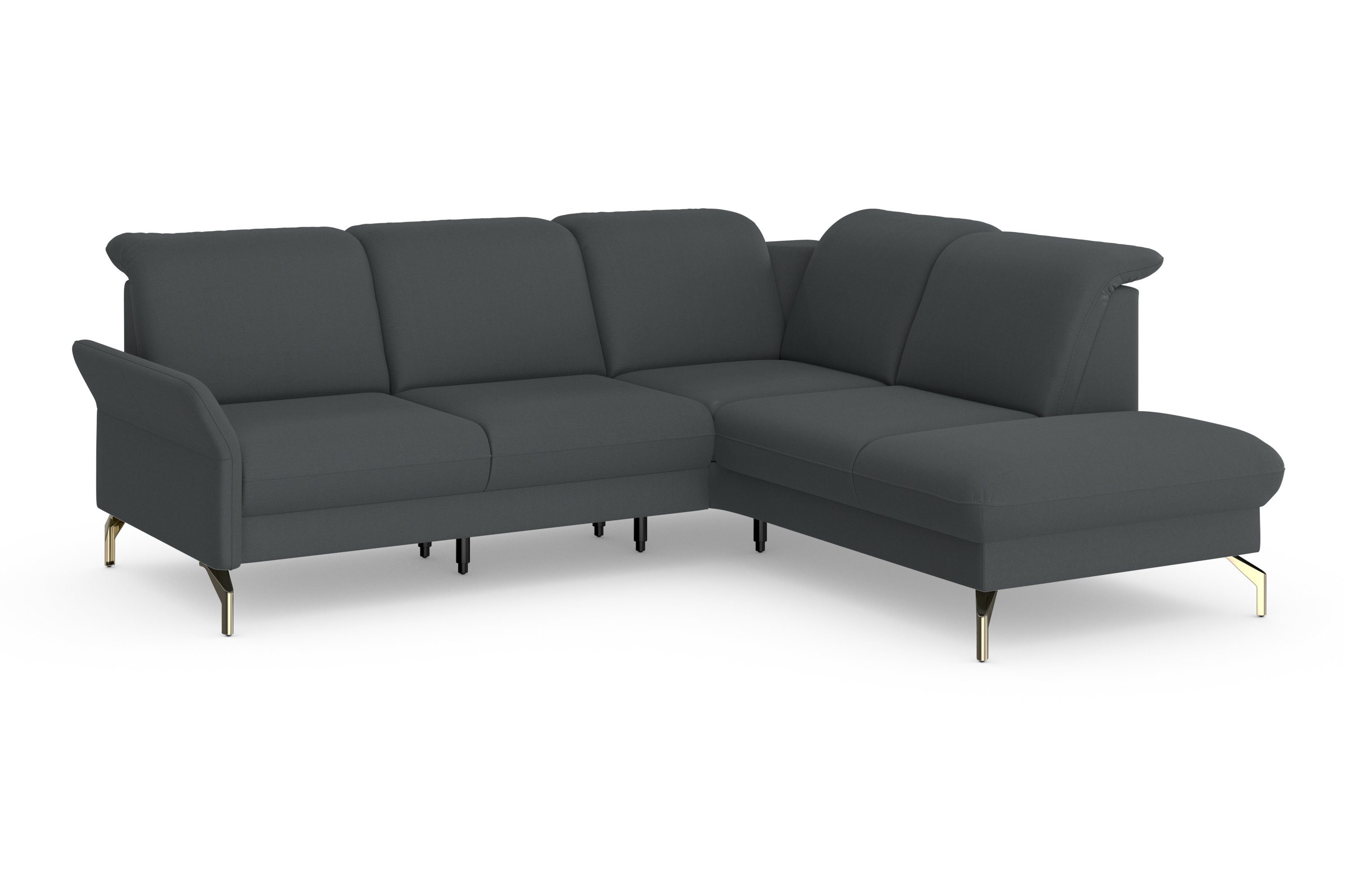 sit&more Hoekbank Fashion L-vorm naar keuze met verstelbare hoofdsteun, uittrekzitting, motorisch, nikkel poten