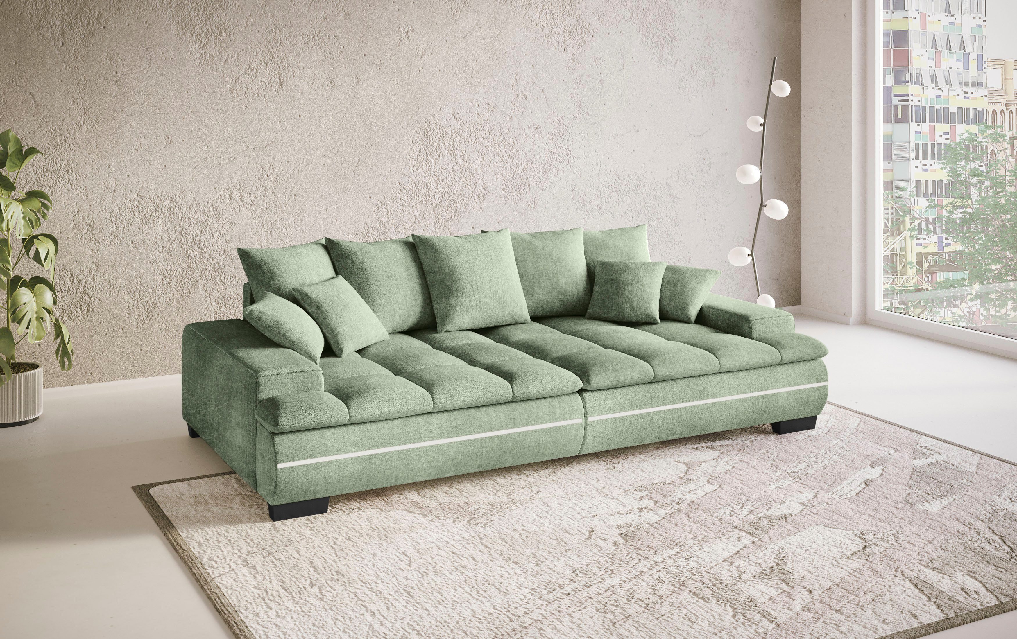 Mr. Couch Megabank Haiti II RGB-LED verlichting, koudschuim bekleding, tot 140 kg belastbaar