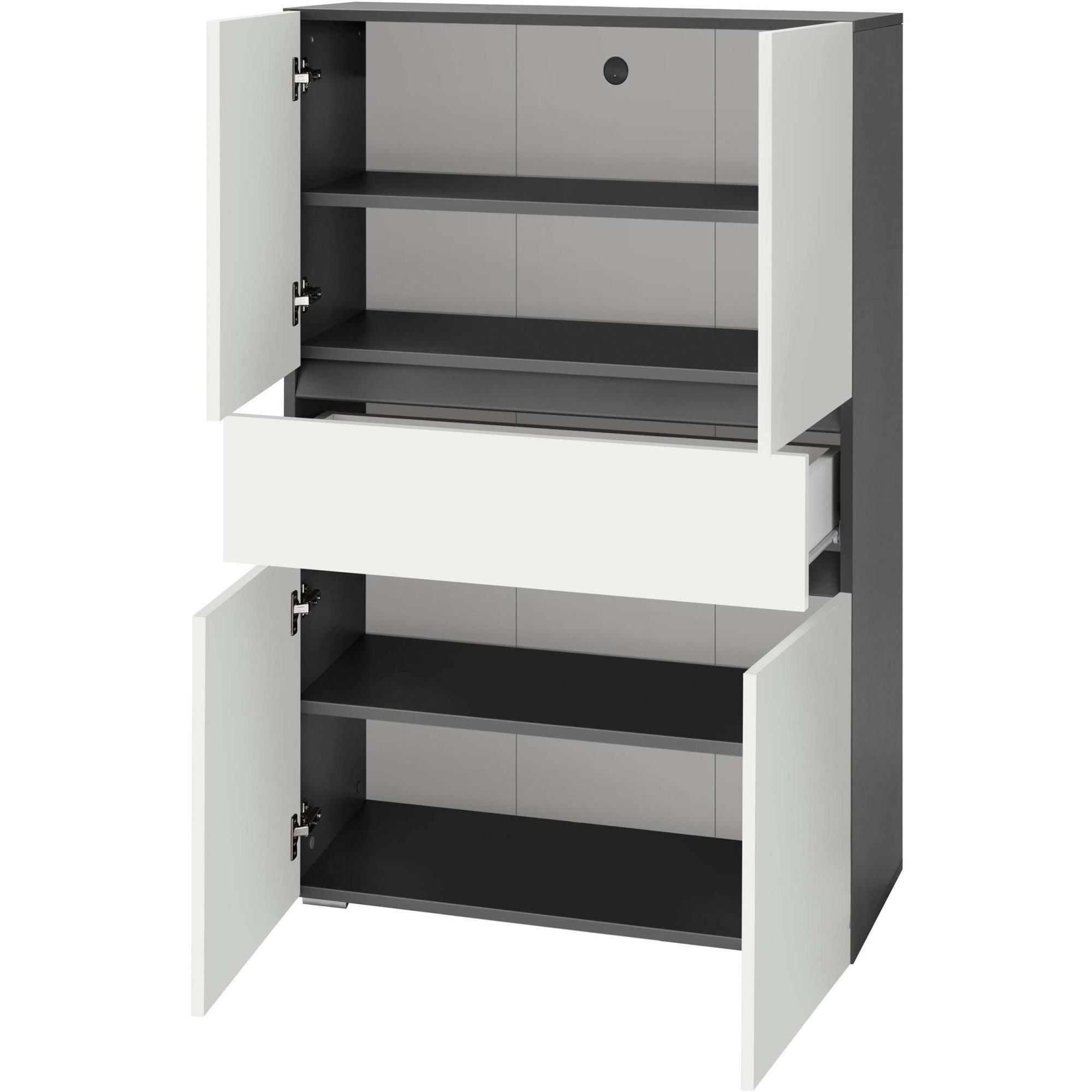 Home affaire Halfhoge kast Wisla met 4 deuren & 1 lade, breedte 76 cm, hoogte 130 cm