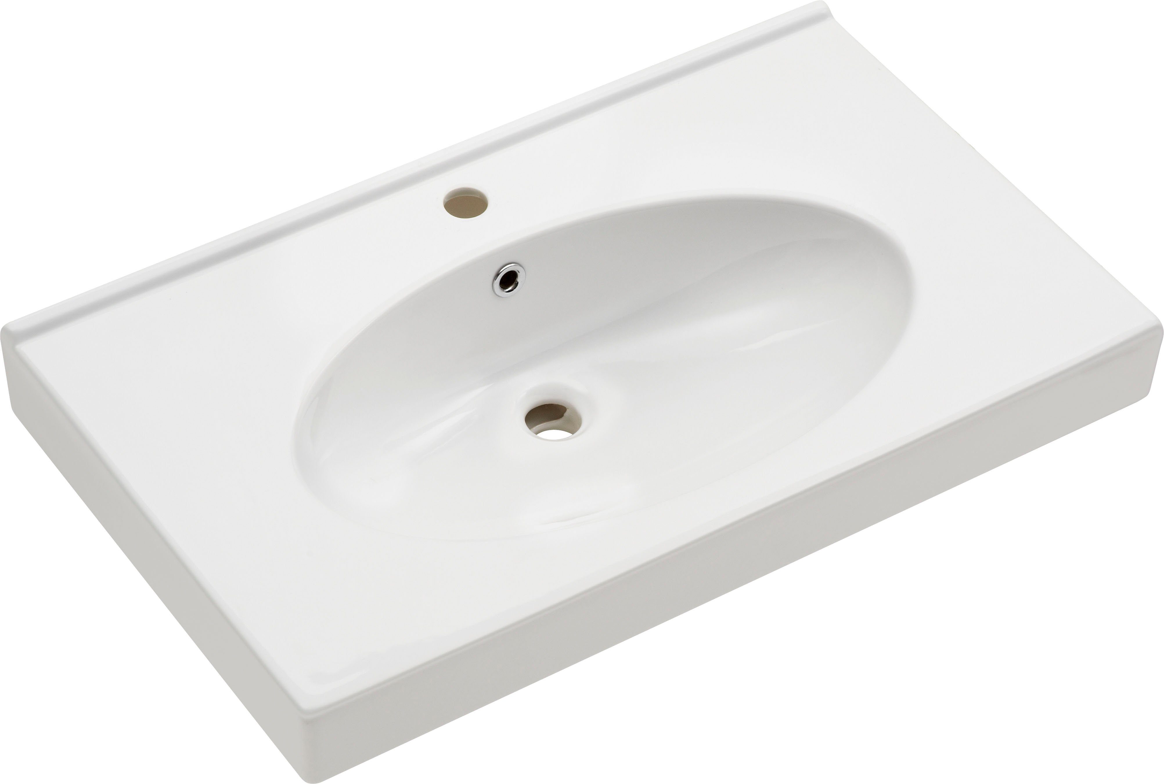Saphir Badkamerserie Quickset 2-delig, keramieken wastafel met led-spiegelkast, badkameraccessoire-set (2-delig)