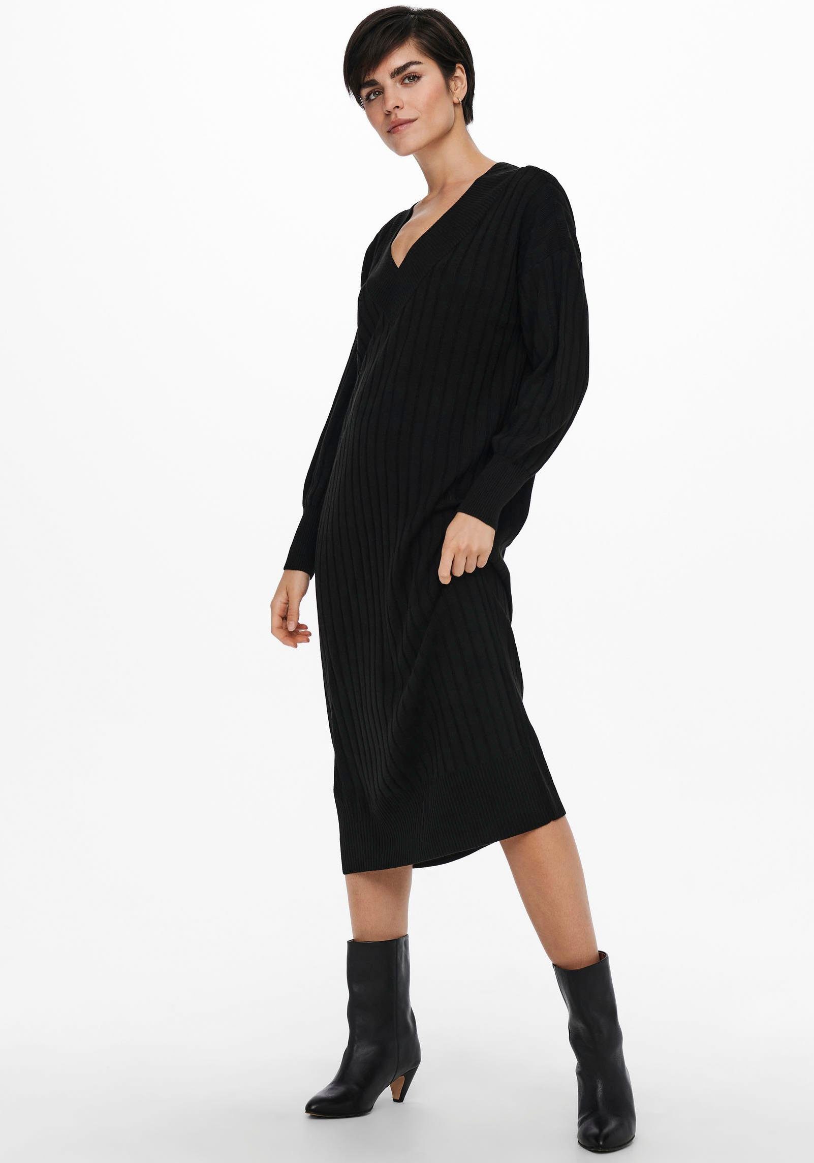 Only Gebreide jurk ONLNEW TESSA L/S MIDI V DRESS