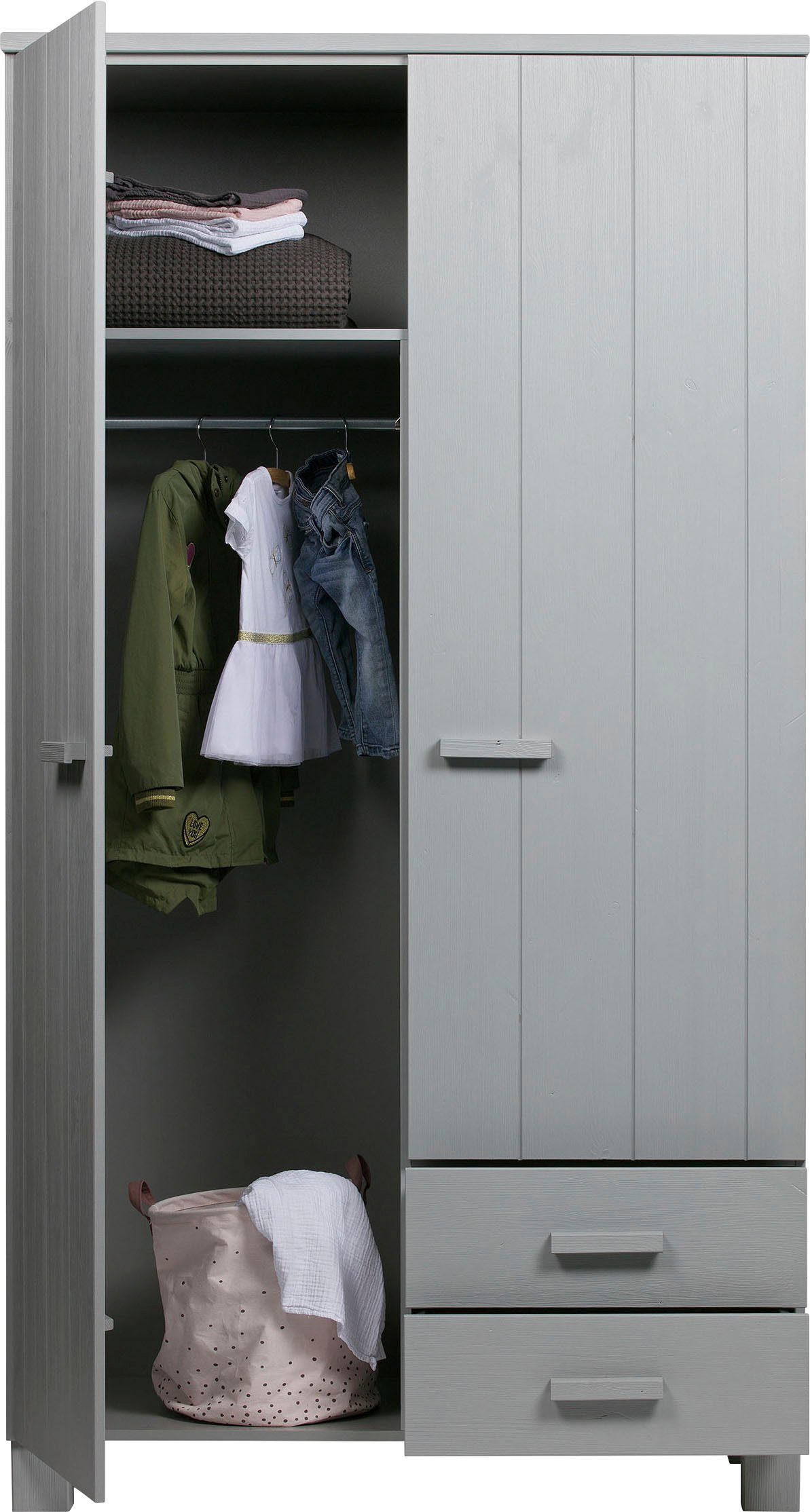 WOOOD Kledingkast Dennis met kledingstang, veel opbergruimte, b 111 cm x h 202 cm