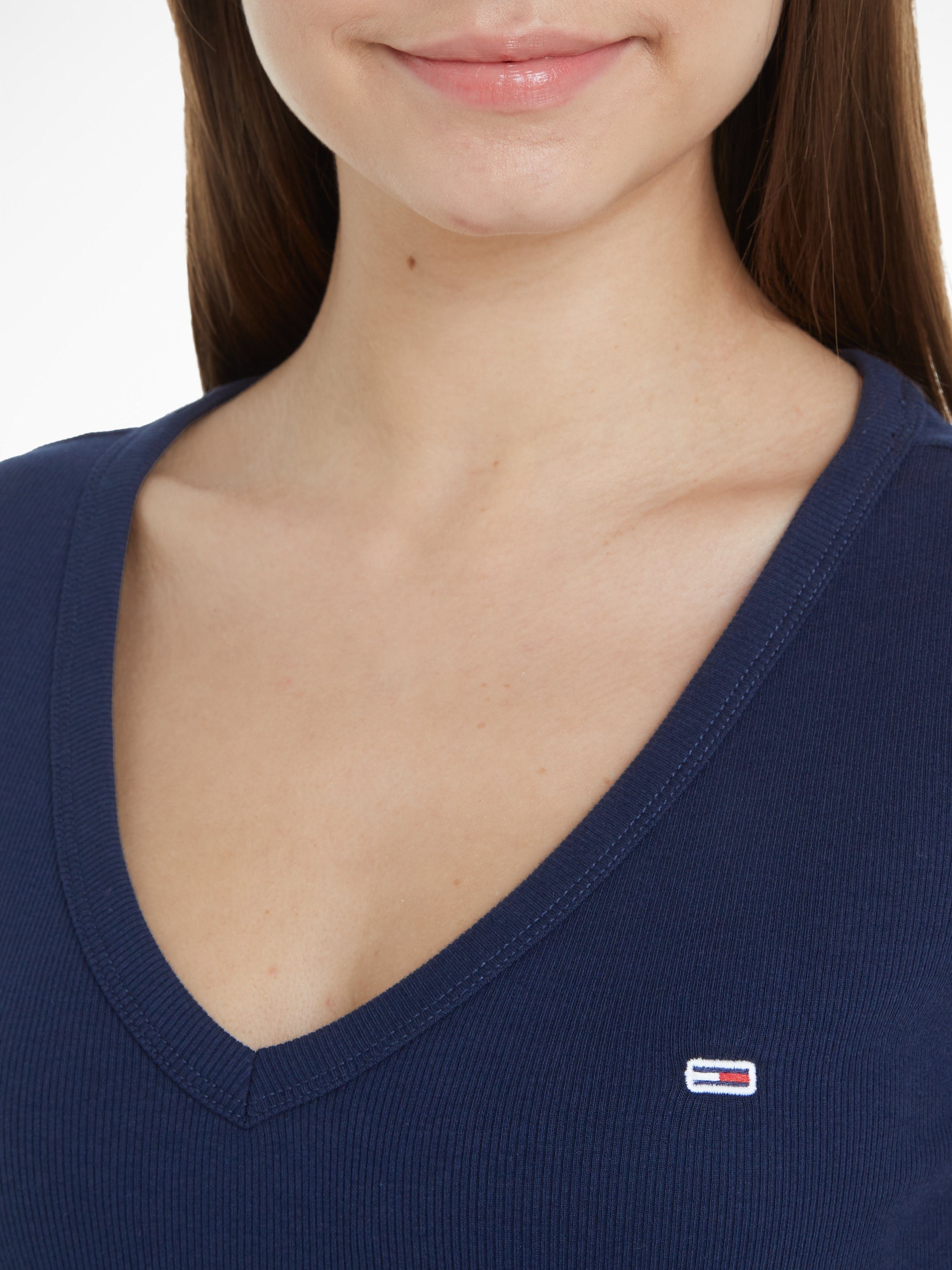 TOMMY JEANS T-shirt TJW SLIM ESSENTIAL RIB V SS