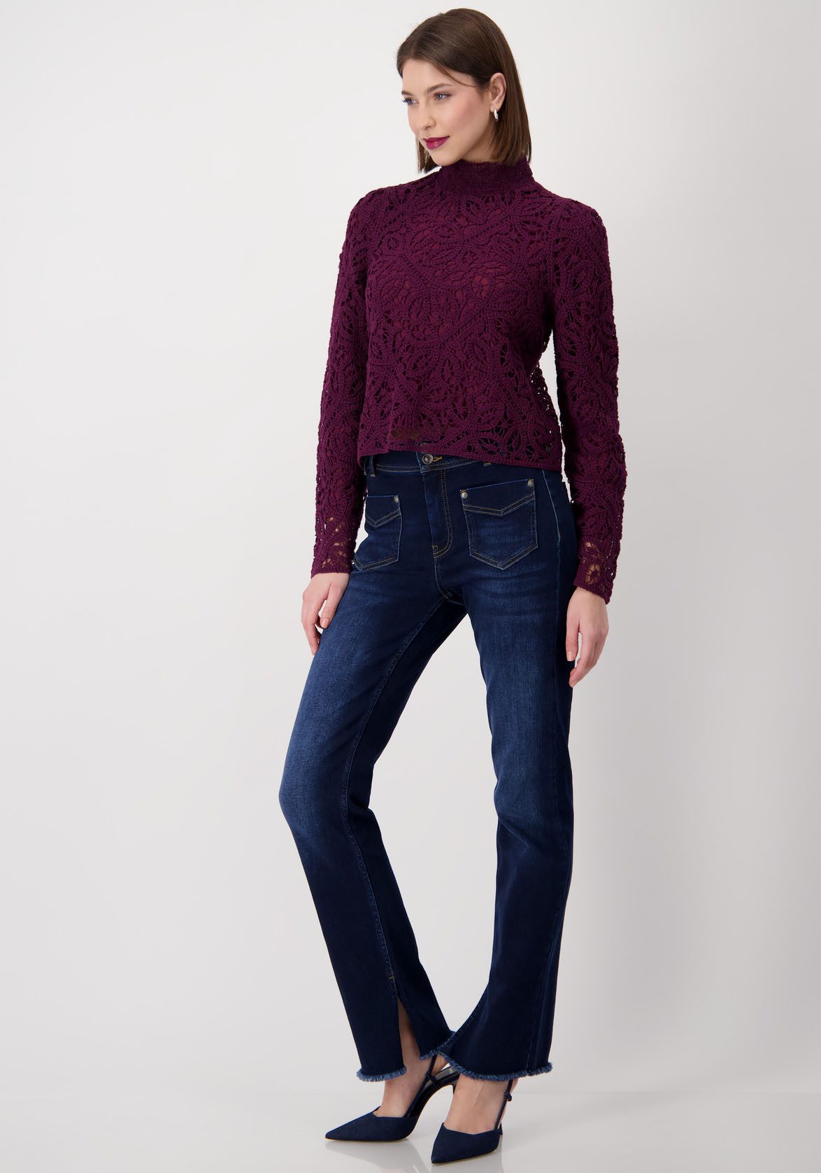 Monari Bootcut jeans met opgestikte zakken
