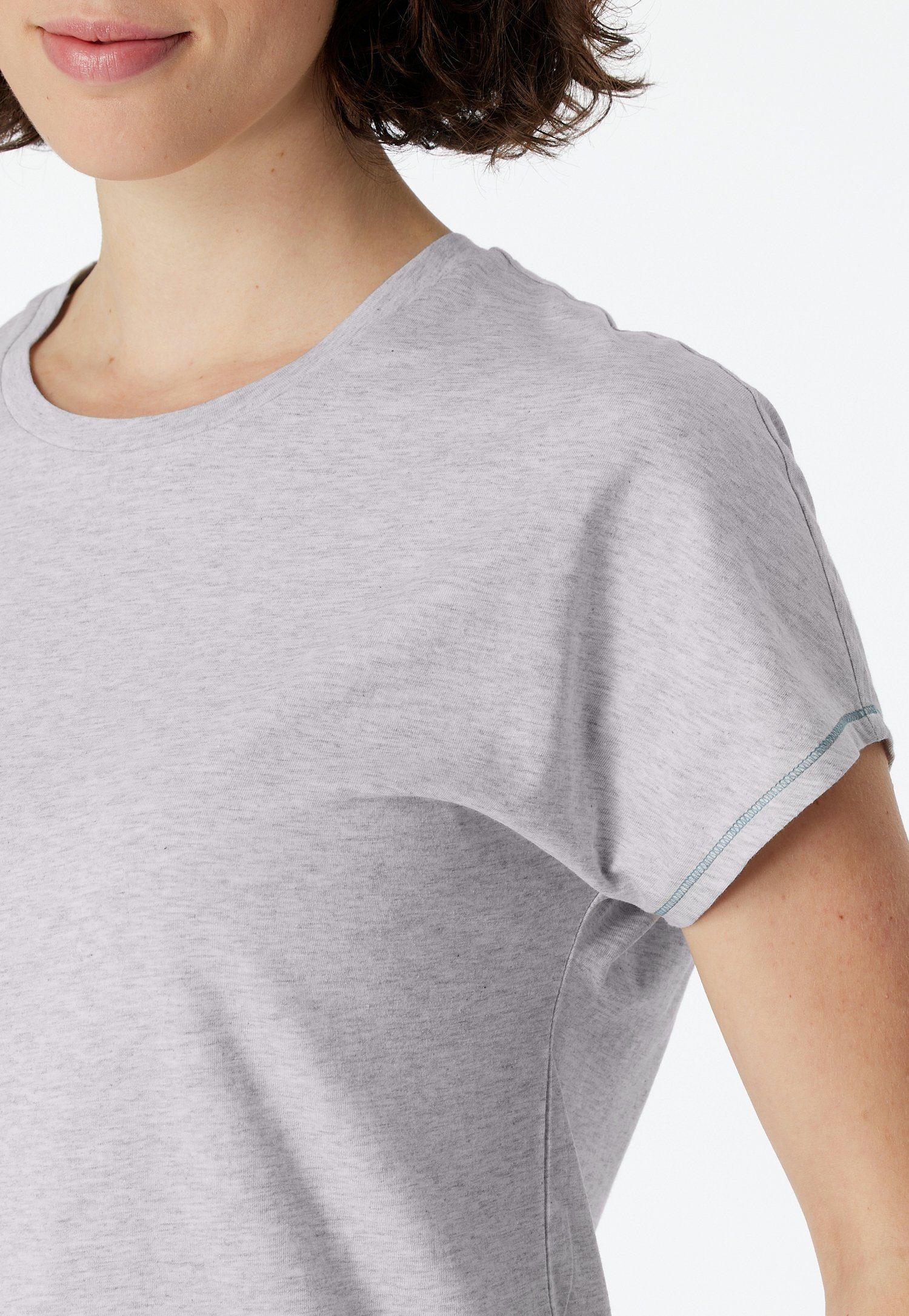 Schiesser Shortama Casual Essentials met effen shirt en gestreepte broek (2-delig)