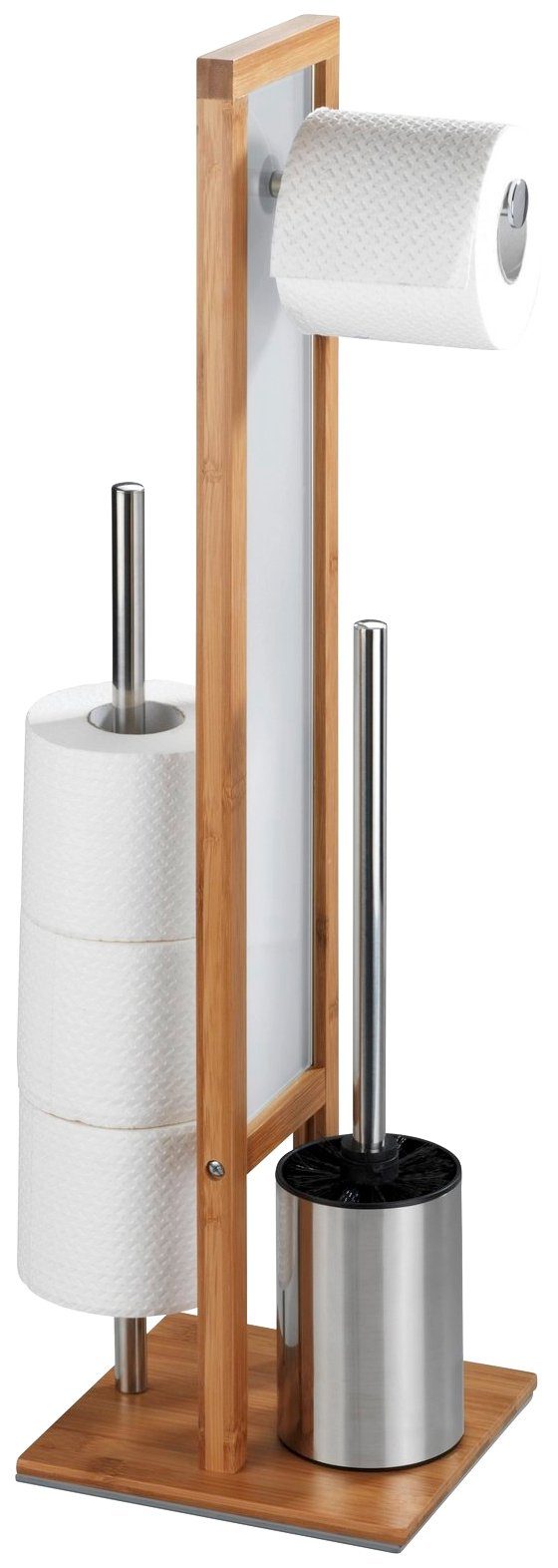 WENKO Toiletset Rivalta geïntegreerde toiletrolhouder en toiletborstelhouder (1 stuk)