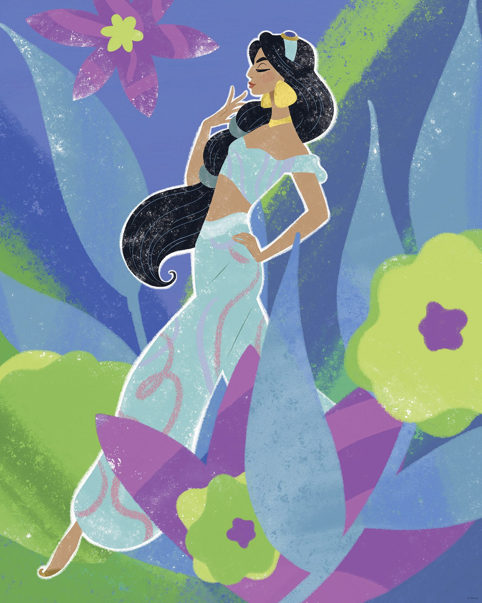 Komar Artprint Disney Princess Jasmine in Blue 40 x 60 cm (breedte x hoogte) - kinderkamer, decoratie (1 stuk)