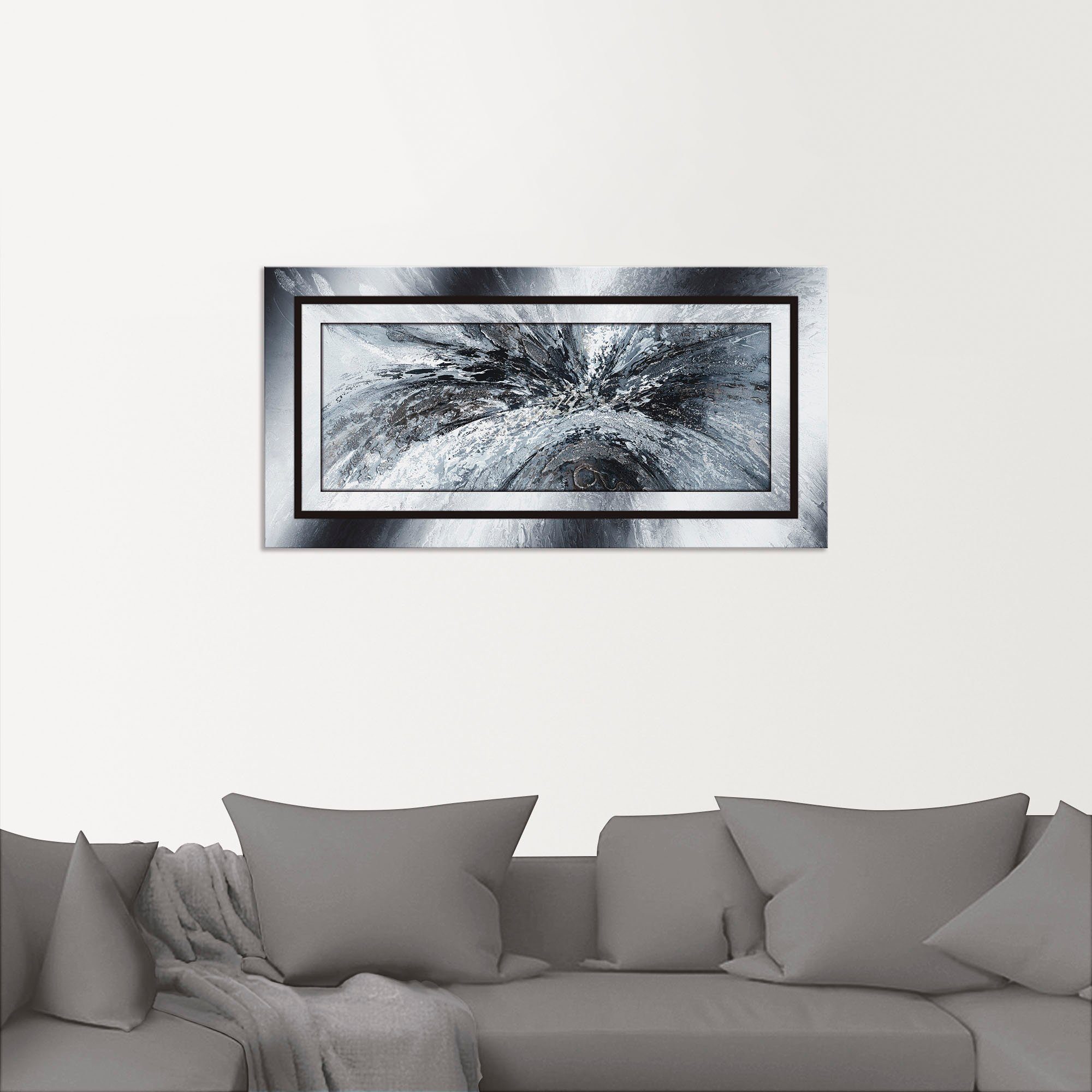 Artland Artprint Zwart - wit Abstract 1 als artprint van aluminium, artprint voor buiten, artprint op linnen, poster in verschillende maten. maten
