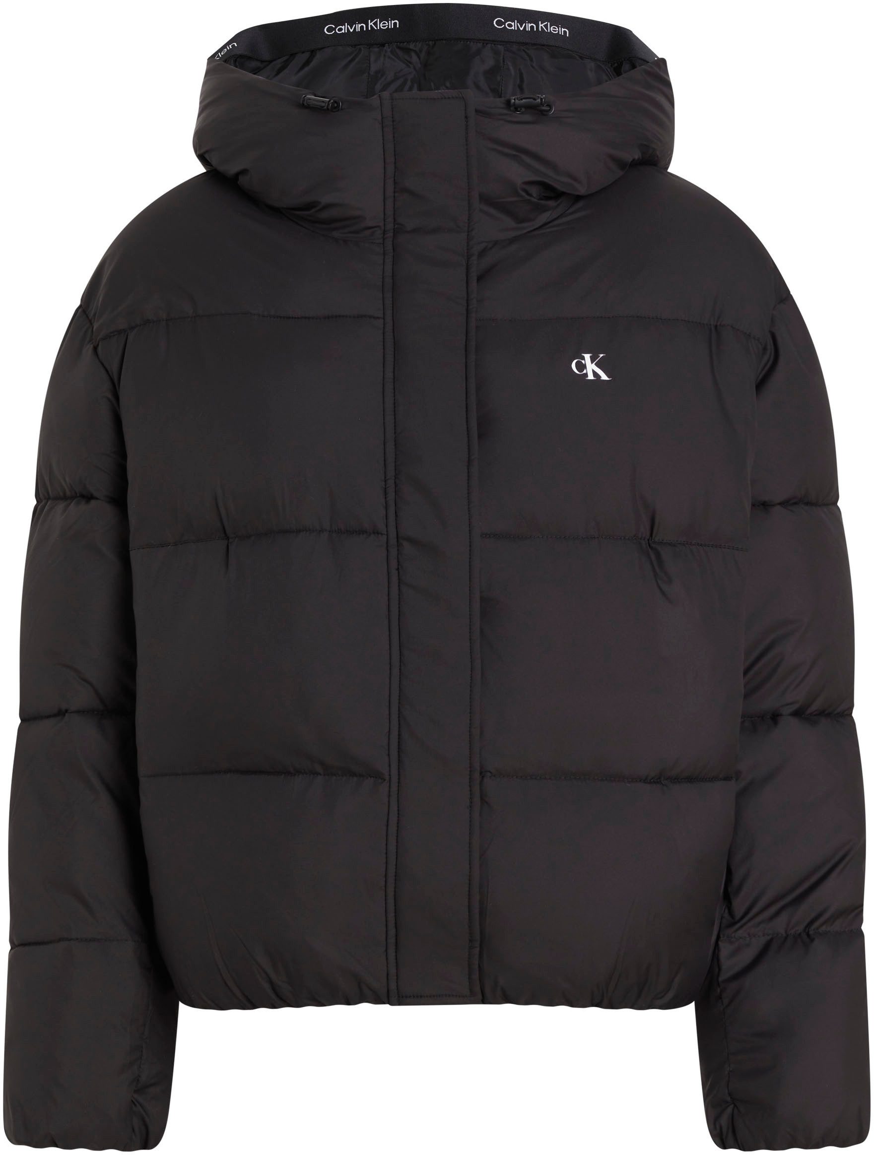Calvin Klein Gewatteerde jas LOGO SHORT HOODED PUFFER