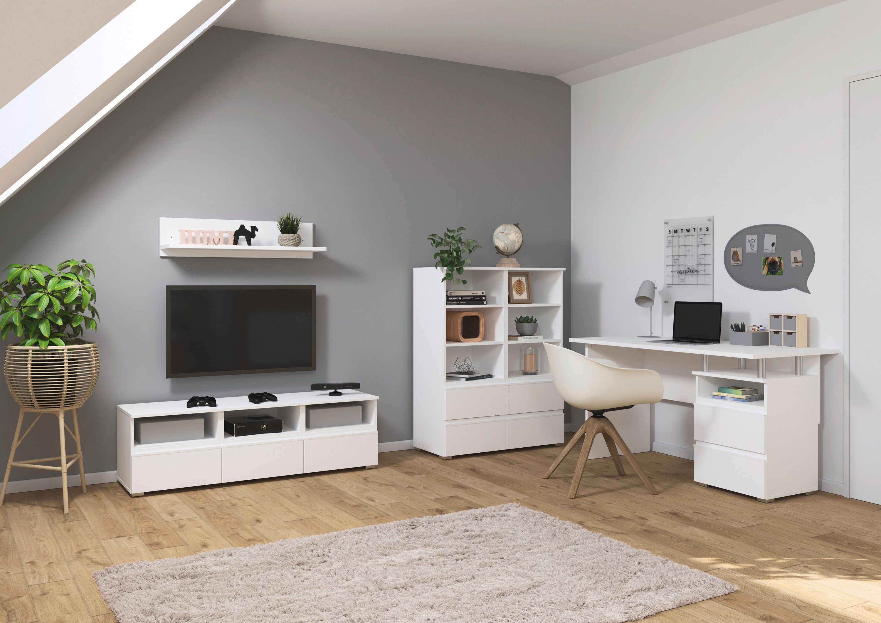 rauch Bureau Opbergruimte Kinderbureau Jongerenbureau JOEL met praktische niche en twee lades made in germany