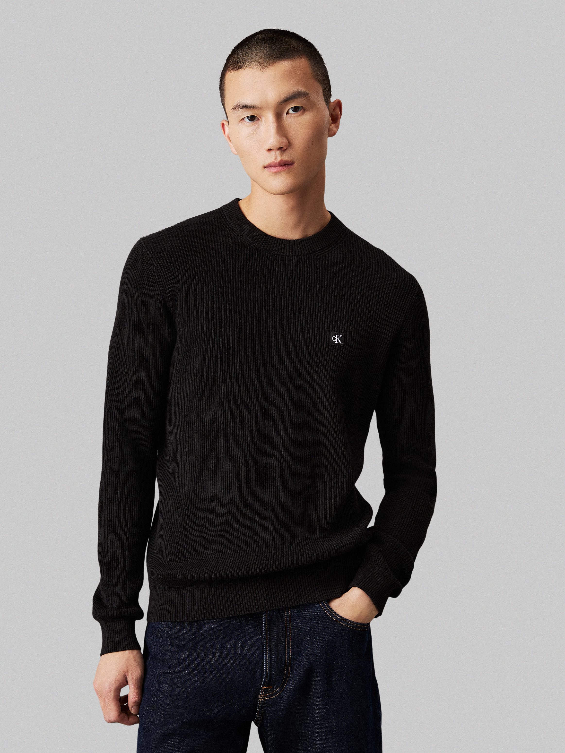 Calvin Klein Trui met ronde hals CK EMBRO BADGE SWEATER