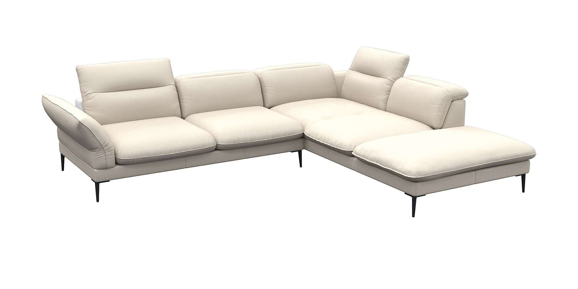 FLEXLUX Hoekbank Salino, functie-sofa met ottomane, relaxsofa, hoekbank Bank met arm- en hoofdeinde verstellingen, koudschuim & staalgolven