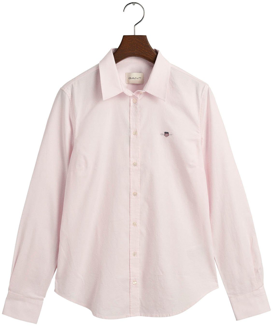 Gant Blouse met lange mouwen Nieuwe Slim Stretch Oxford Blouse voor comfortabel zitten en bewegingsvrijheid, new slim stretch, kreukvrij