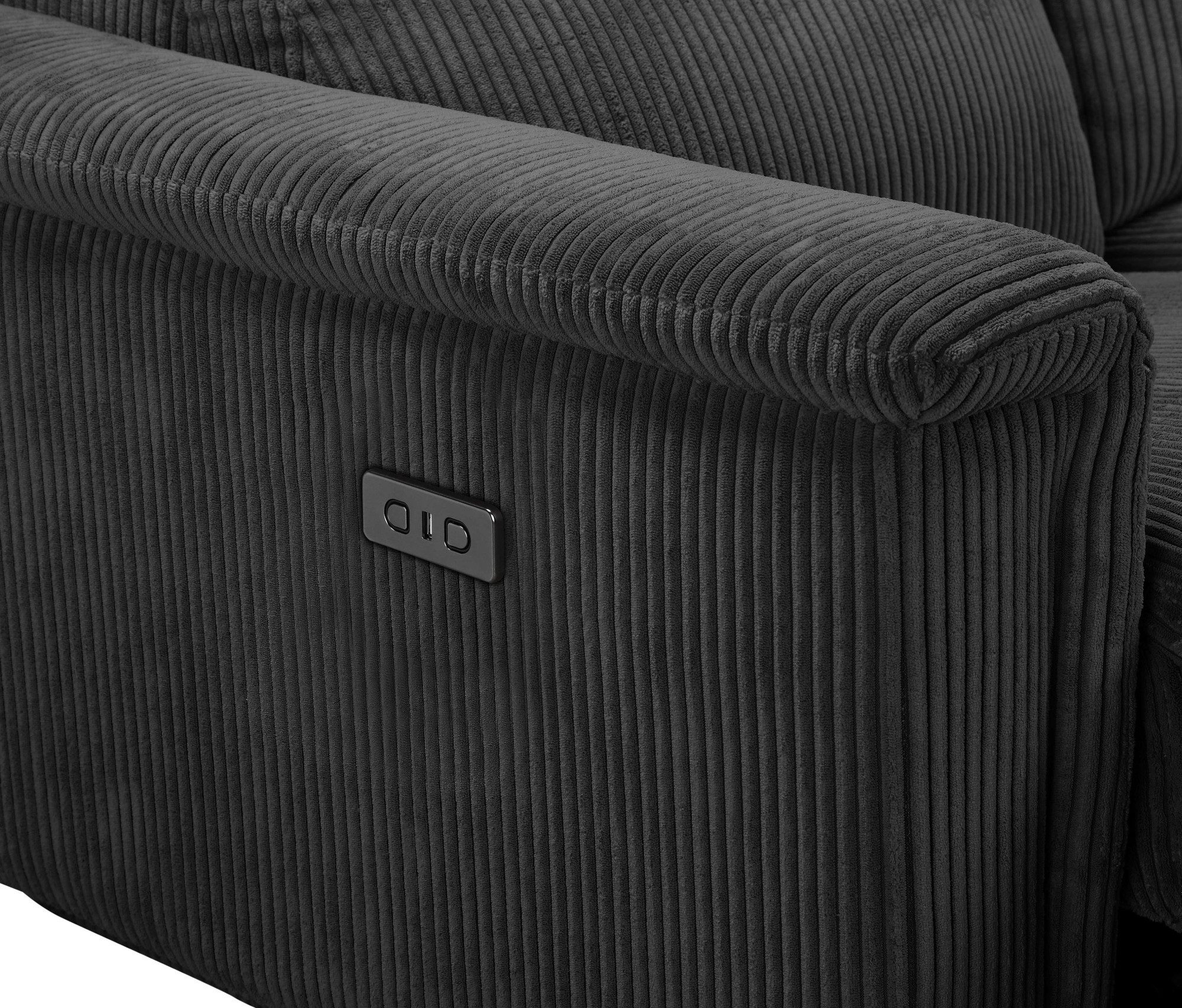 Places of Style 3-zitsbank Lund Cord, met handmatige of elektrische relaxfunctie in 2 zitplaatsen