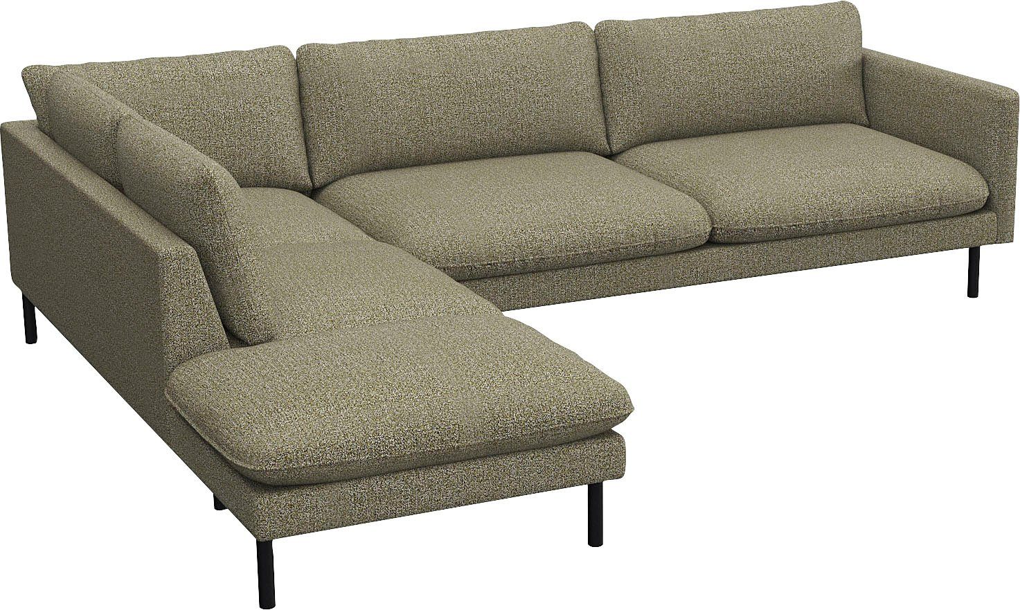 FLEXLUX Hoekbank Bolzano, elegant en comfortabel, L-vorm Zitting opgebouwd met koudschuim & staalgolven, losse zit- & rugkussens