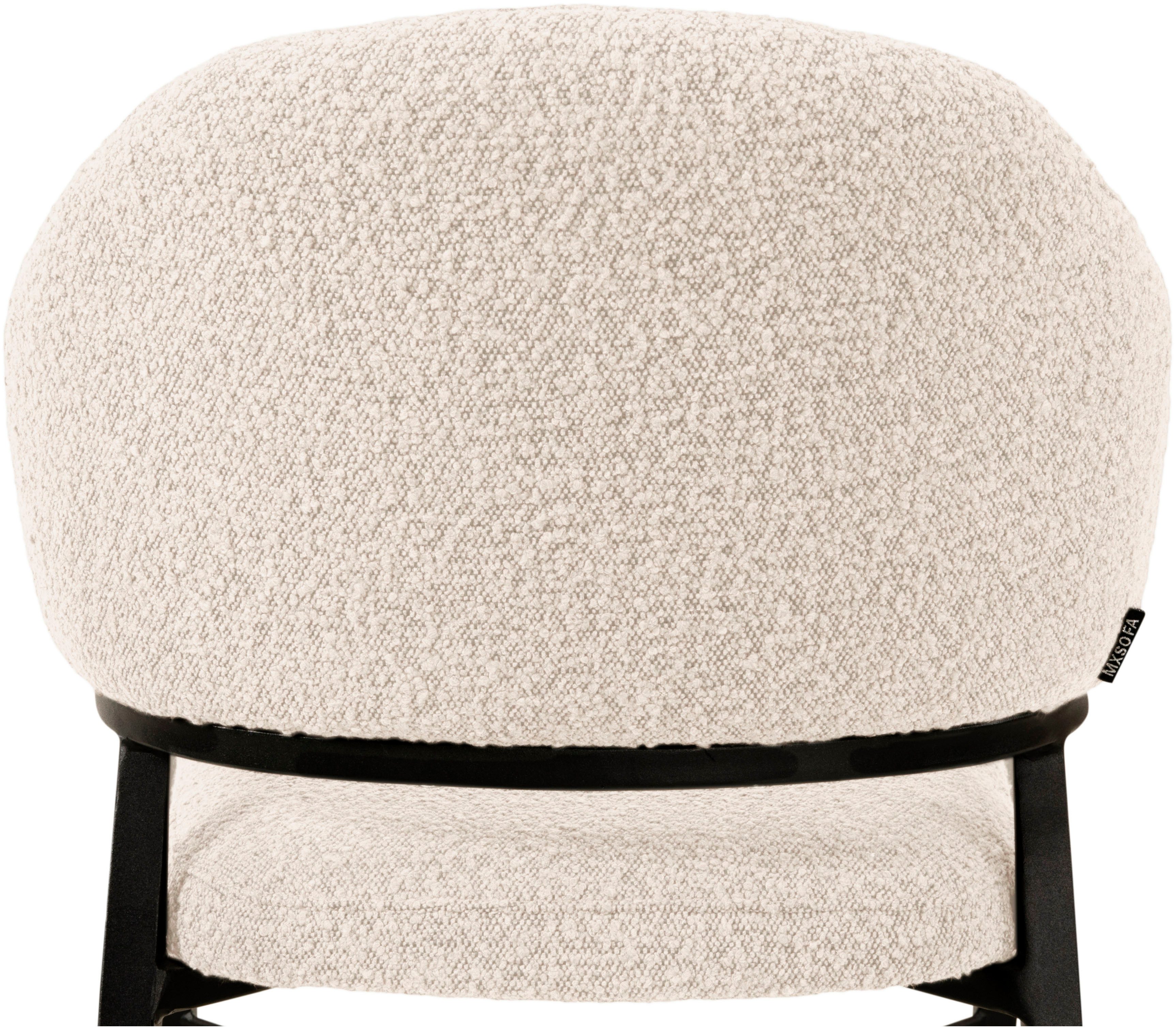 OMG Design Stoel met armleuningen Roma comfortabele eetkamerstoel, gestoffeerde stoel met bouclé bekleding