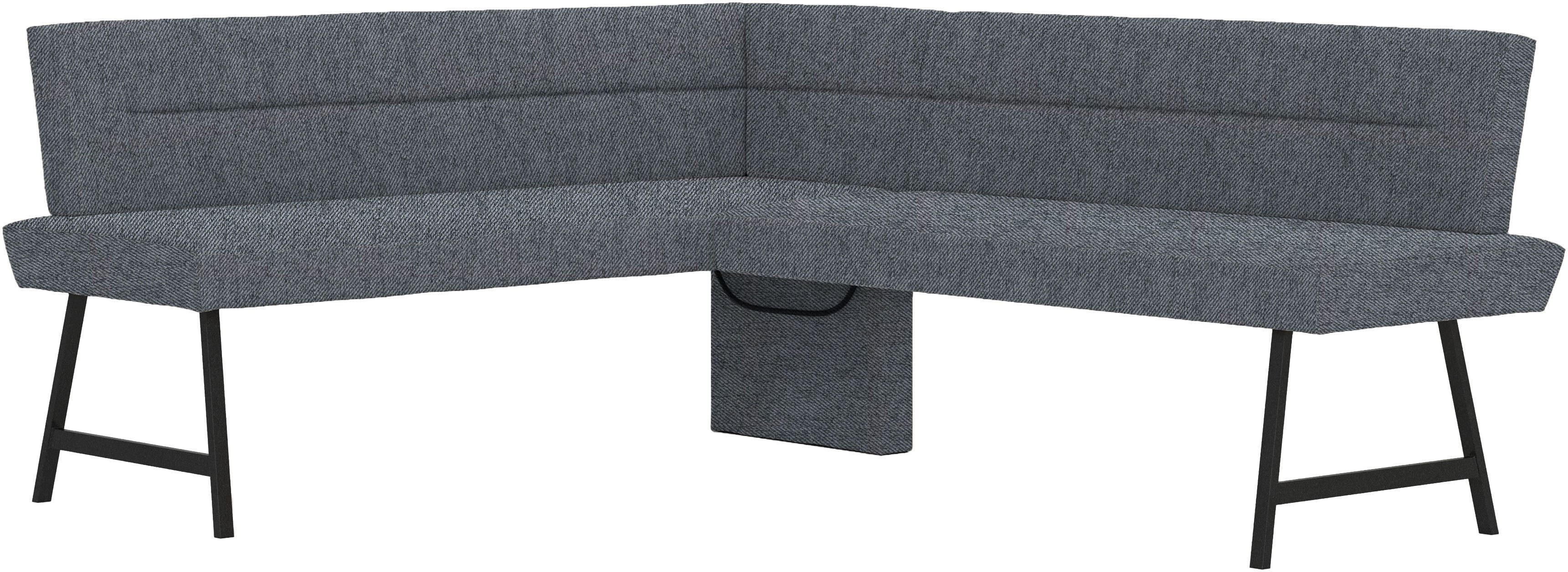 Home affaire Eethoek Sava Hoekbank met nosagvering in de zitting, massief eiken tafel (set, 4-delig)