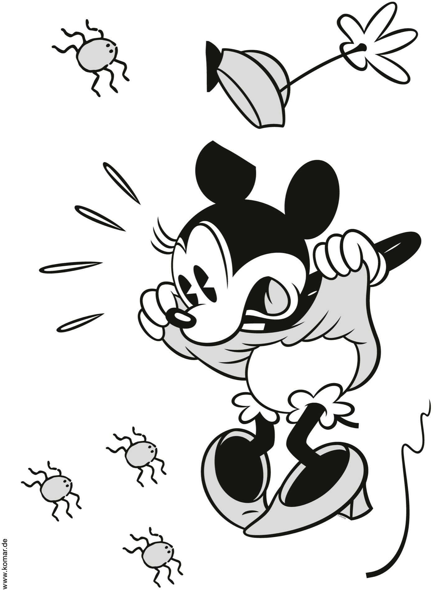 Komar Wandfolie Minnie Scream - afm. 50 x 70 cm zelfklevend, wandstickers, kinderkamer (11-delig)