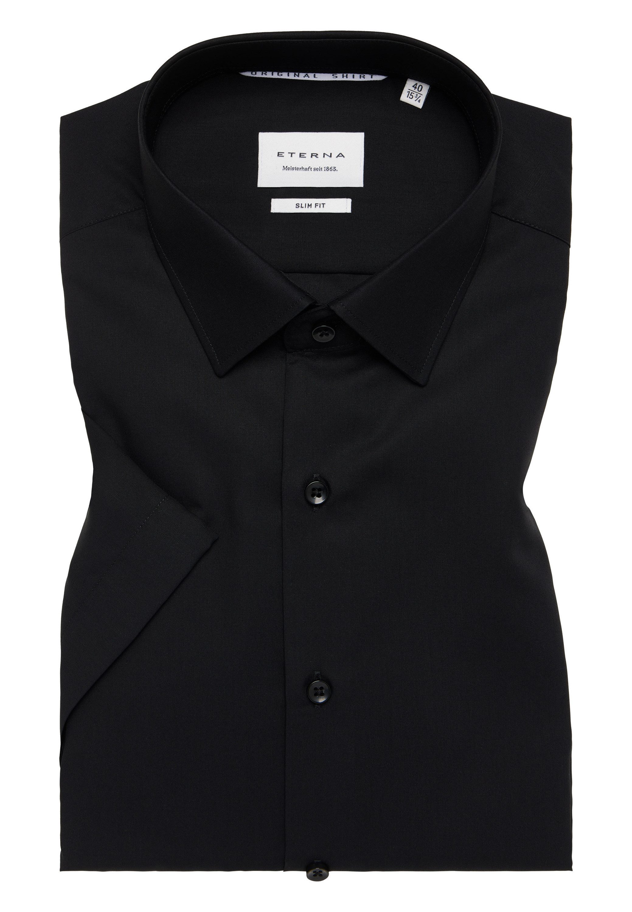 Eterna Overhemd met korte mouwen Slim fit NON IRON (strijkvrij)